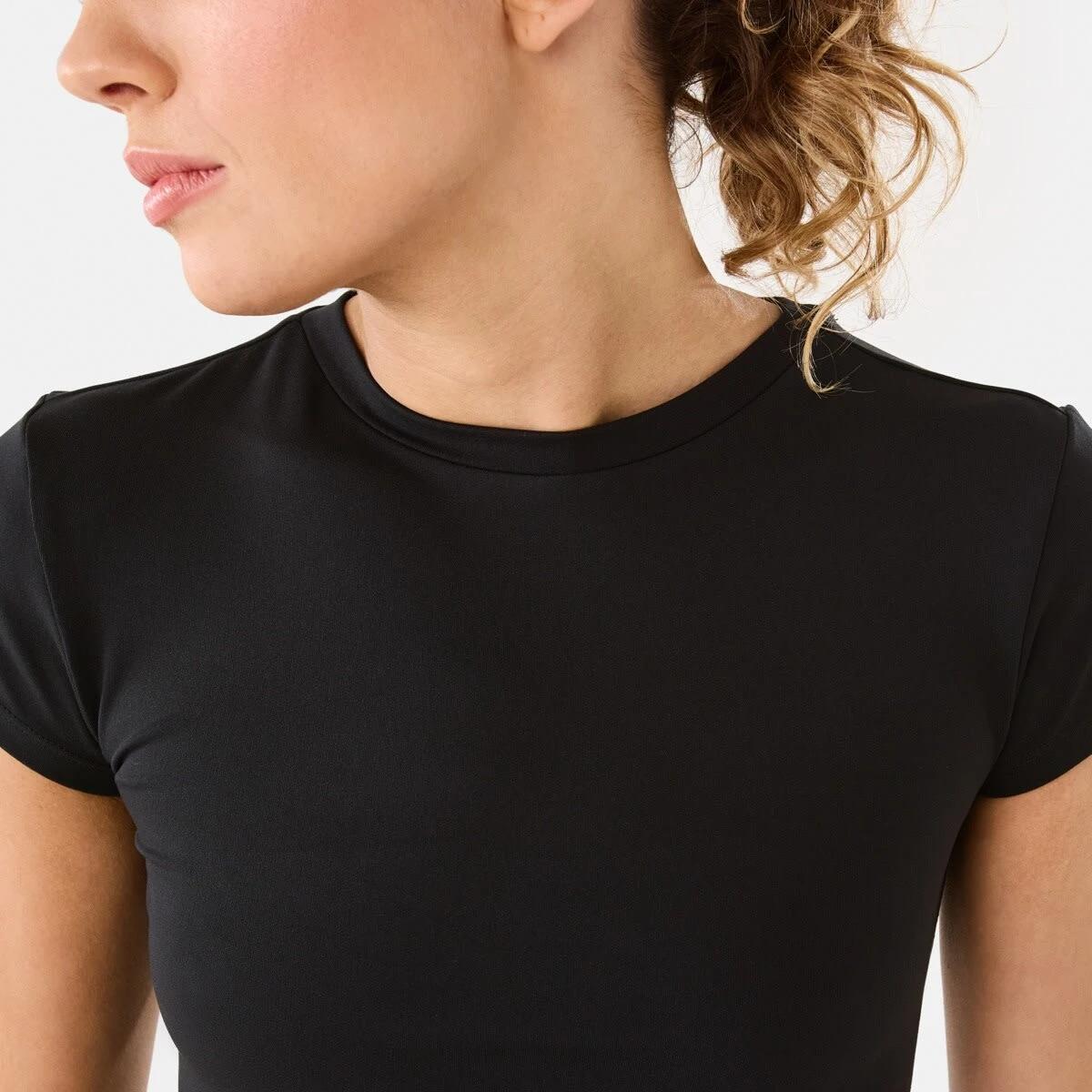 6 Active Womens Ultra Soft Crew Neck T-shirt BLACK, 6 of 6