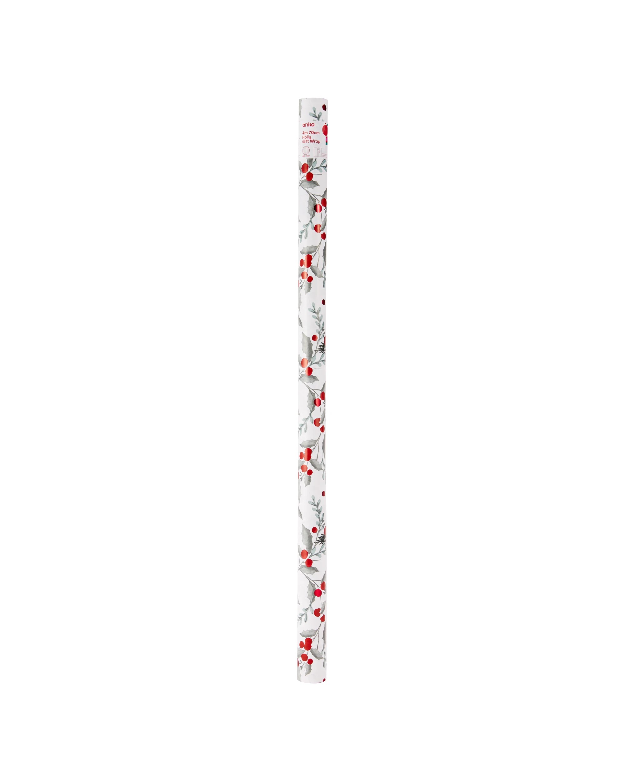 4 4m Holly Gift Wrapping Paper, 4 of 4
