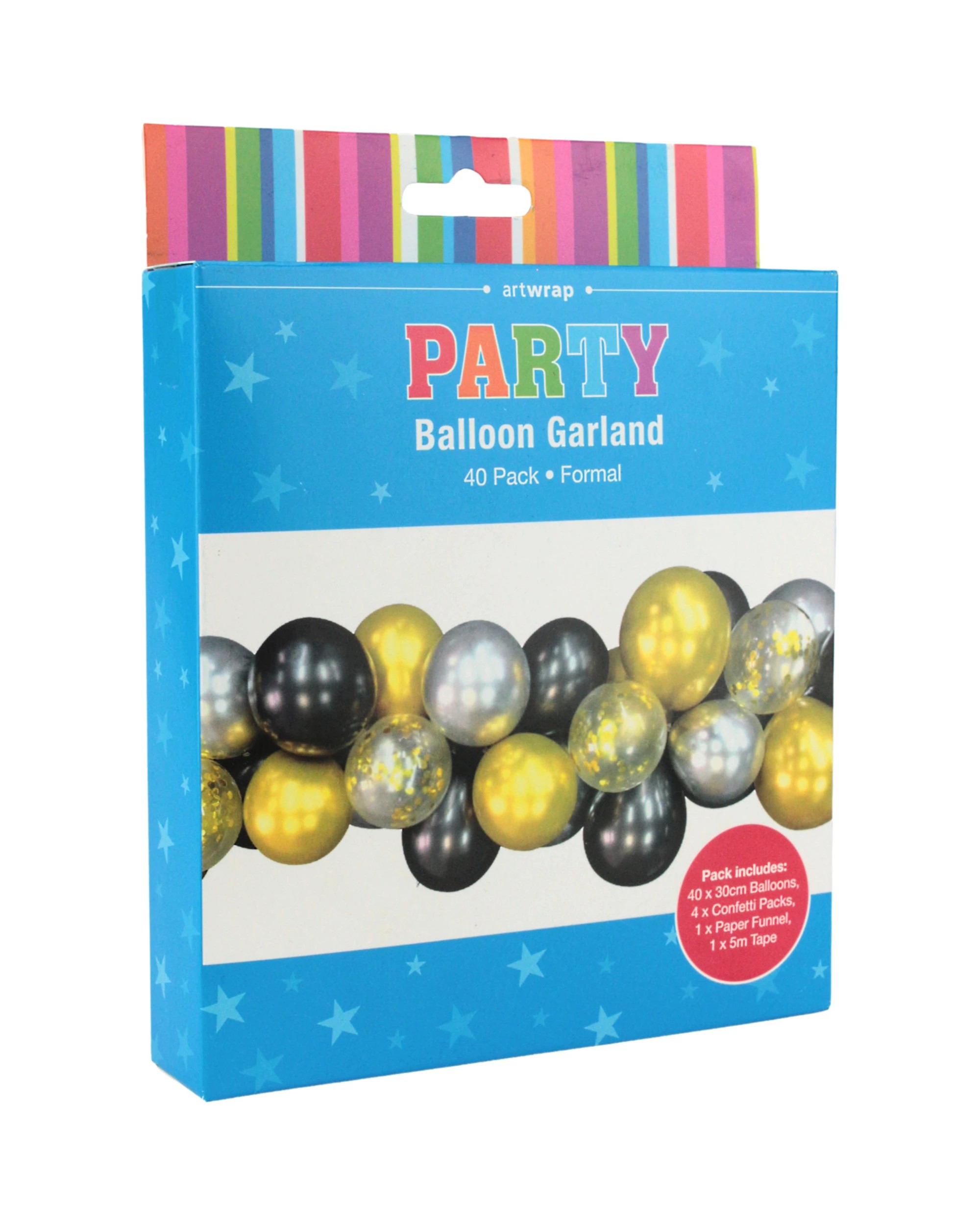 3 Artwrap Confetti Balloon Garland Kit - Black, Silver and Gold - Clear, Gold, Black, Silver, 3 of 4