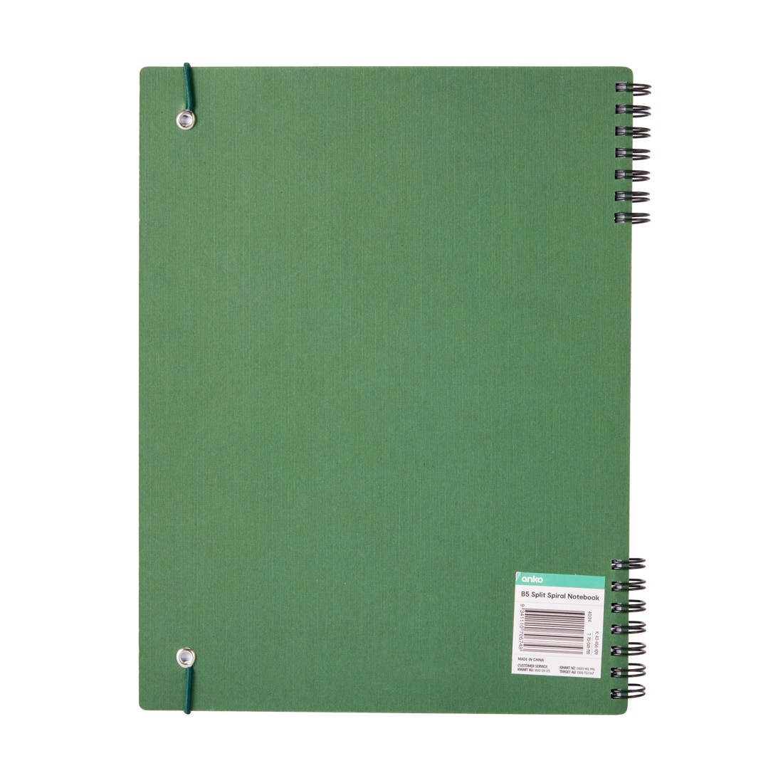 6 B5 Split Spiral Notebook - Green, 6 of 6