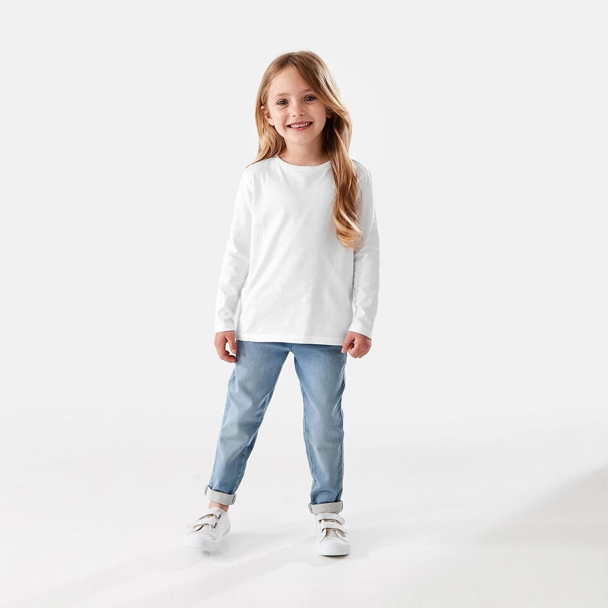 5 Long Sleeve Plain T-shirt White, 5 of 8