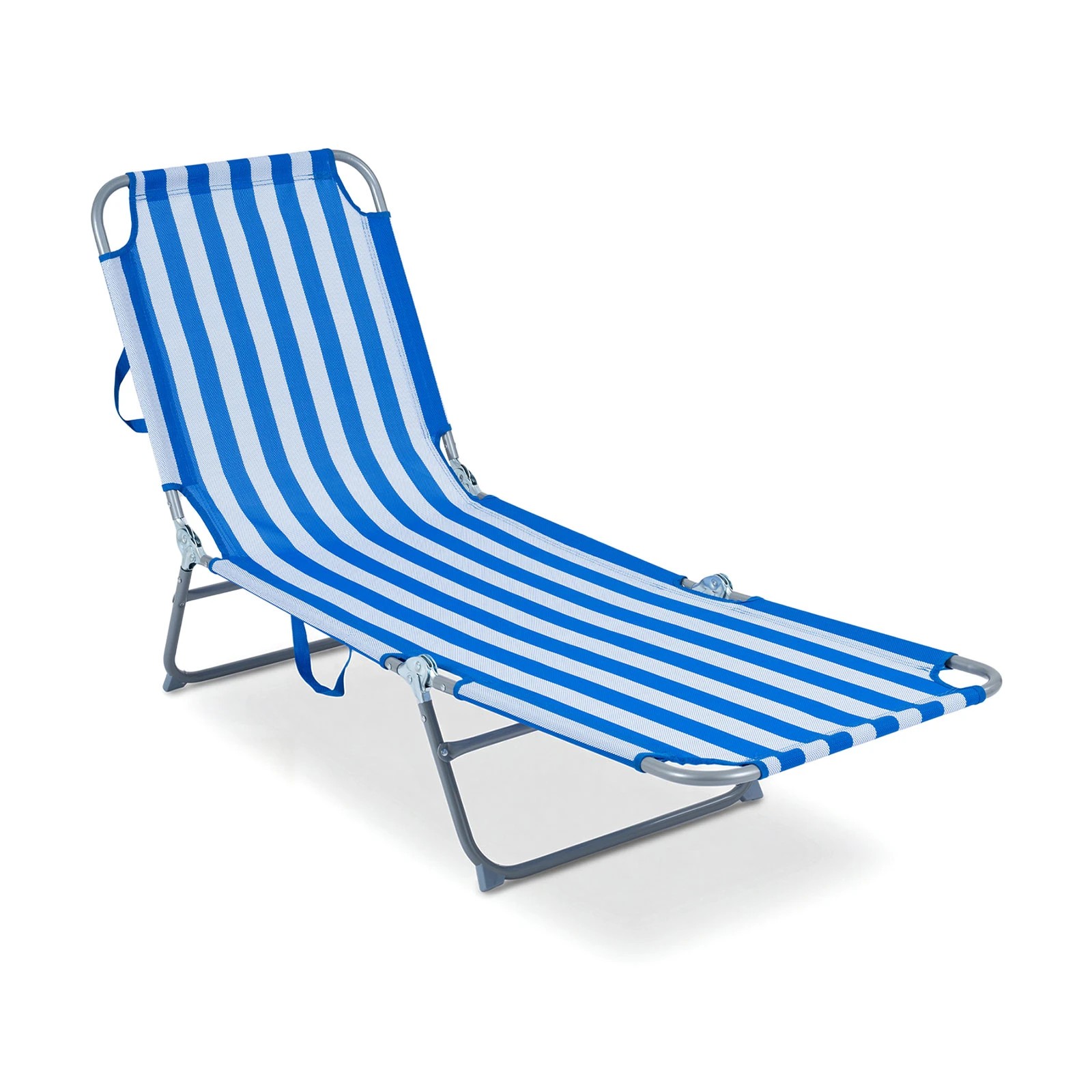 5 Costway Folding Sun Lounger Beach Reclining Chair w/Adjustable Backrest & Footrest - Blue, 5 of 5