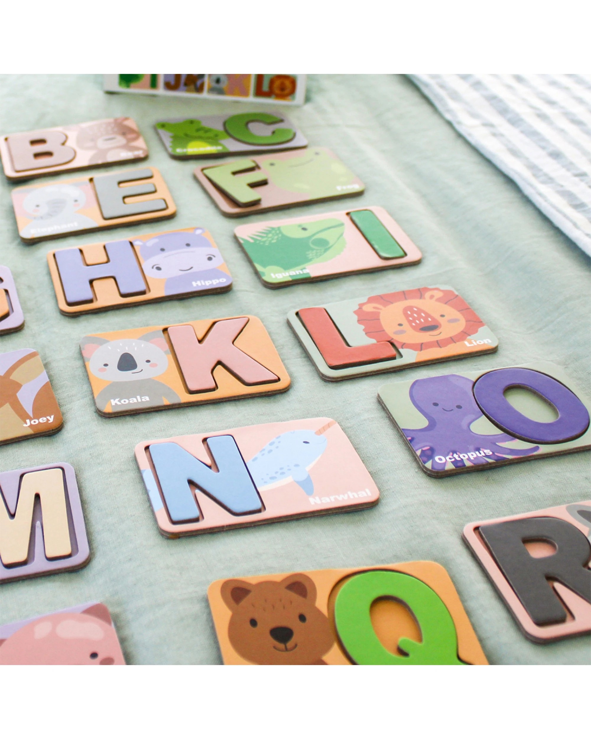 6 Splosh 2x 26pc Alphabet Puzzle Activity Learning Cards Kids Game - Green, 6 of 6