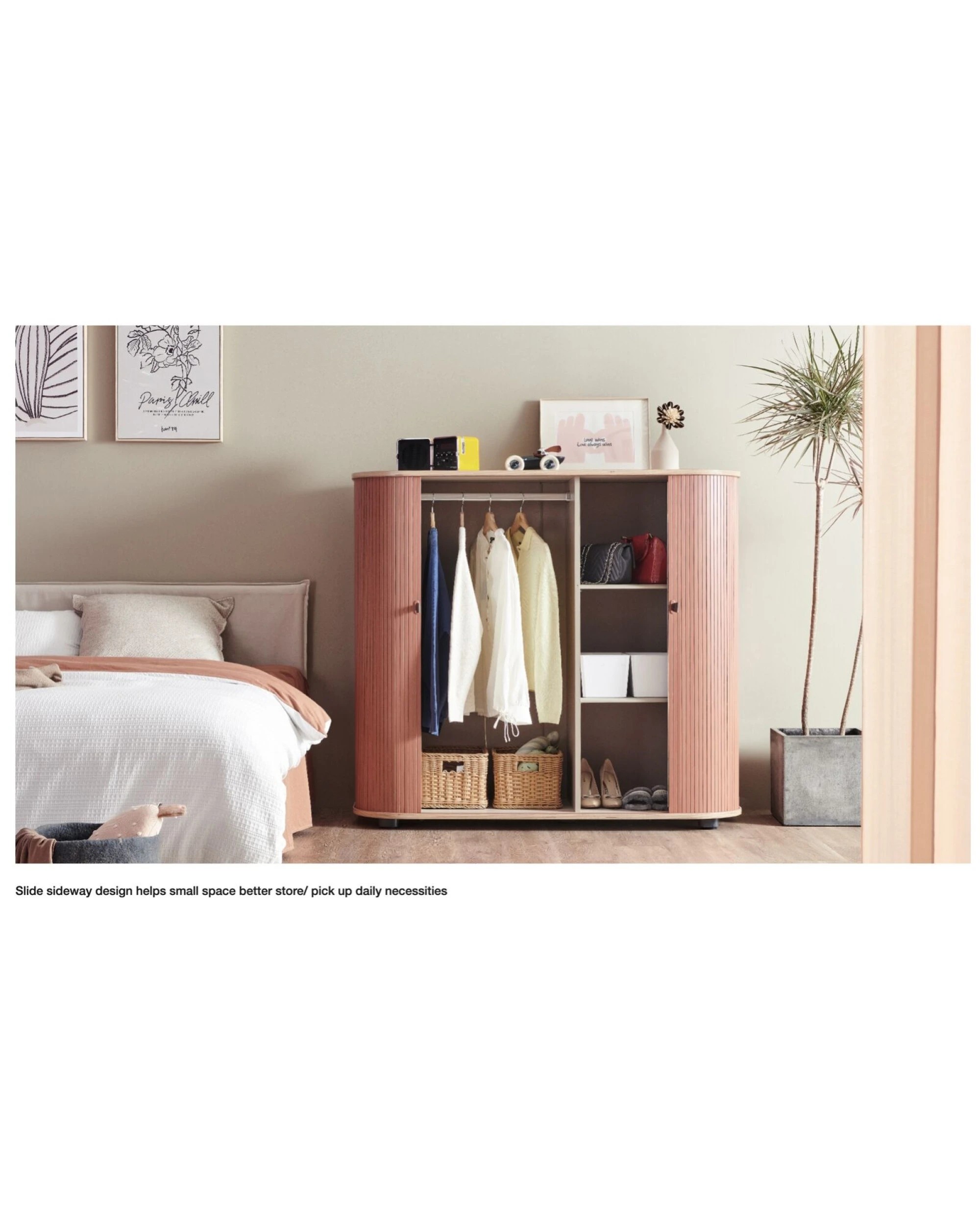 4 BR Home Fitin Rollin Mobile Shutter Cabinet Storage With Adjustable Shelves, 4 of 6
