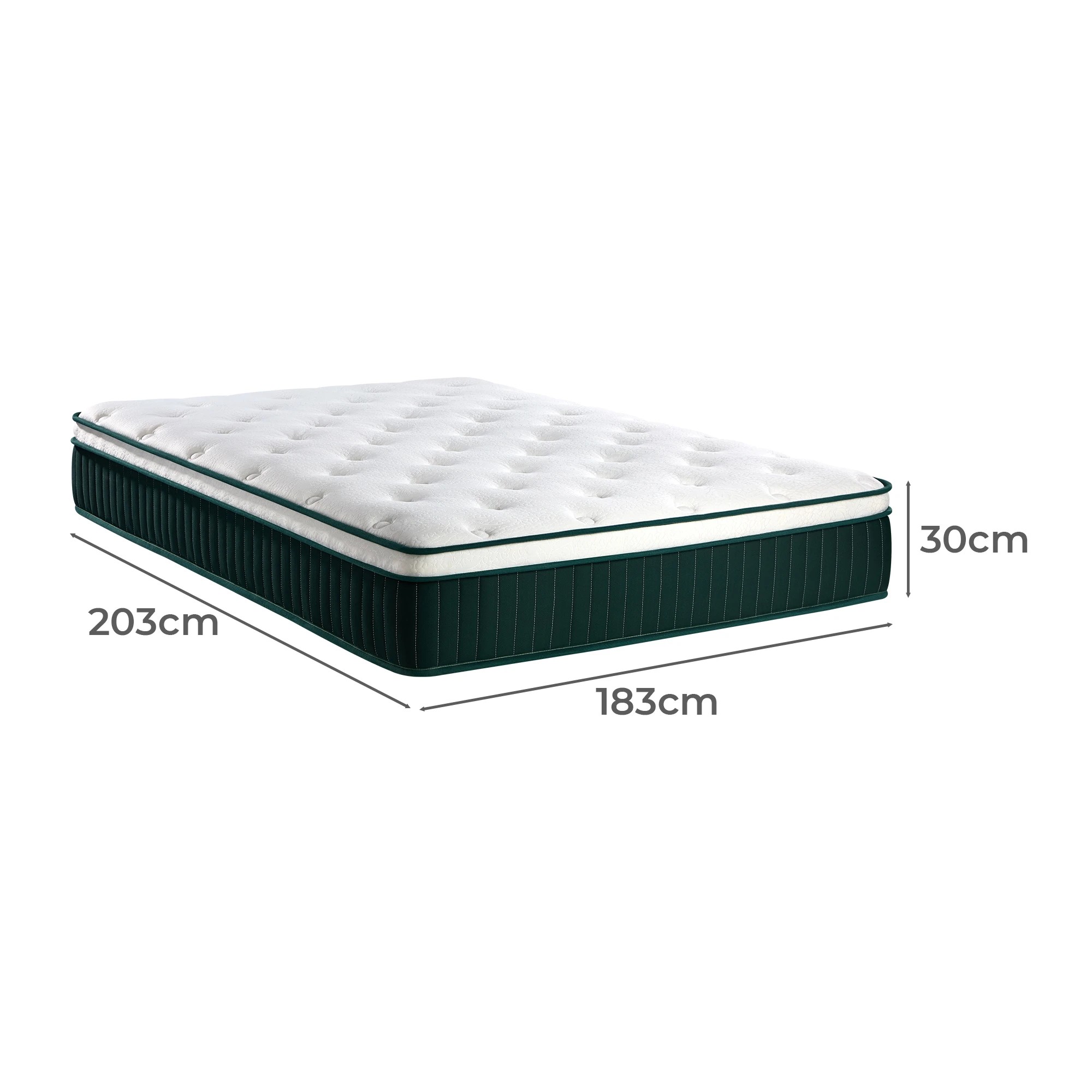 2 Bedra Bedding King Mattress 5 Zone Pocket Spring Cool Gel Foam Medium Firm Euro Top - Multi, 2 of 7