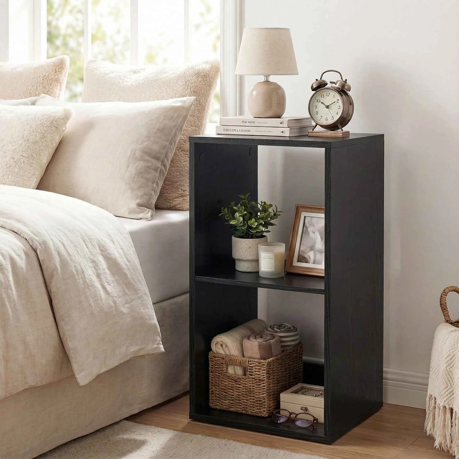 2 Costway 2-Tier Storage Bookshelf Open Display Shelf Cubes Organizer Home Office Cabinet - Black, 2 of 4