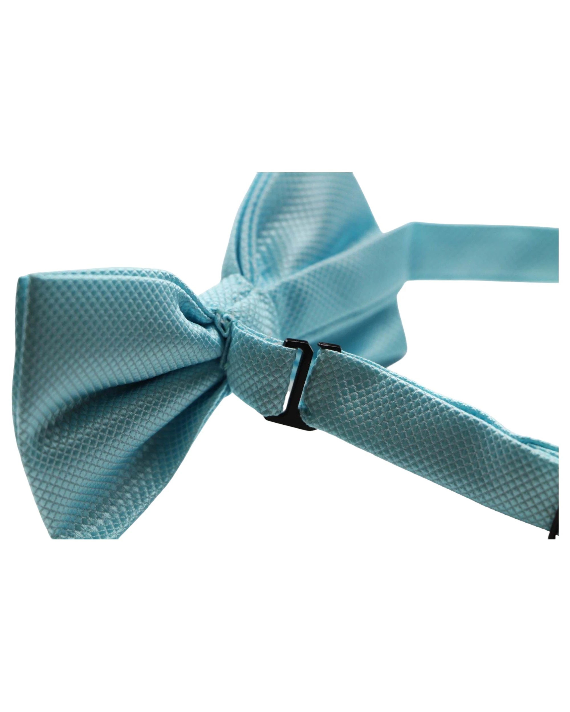2 Zasel Mens Sky Blue Plain Coloured Checkered Bow Tie, 2 of 3