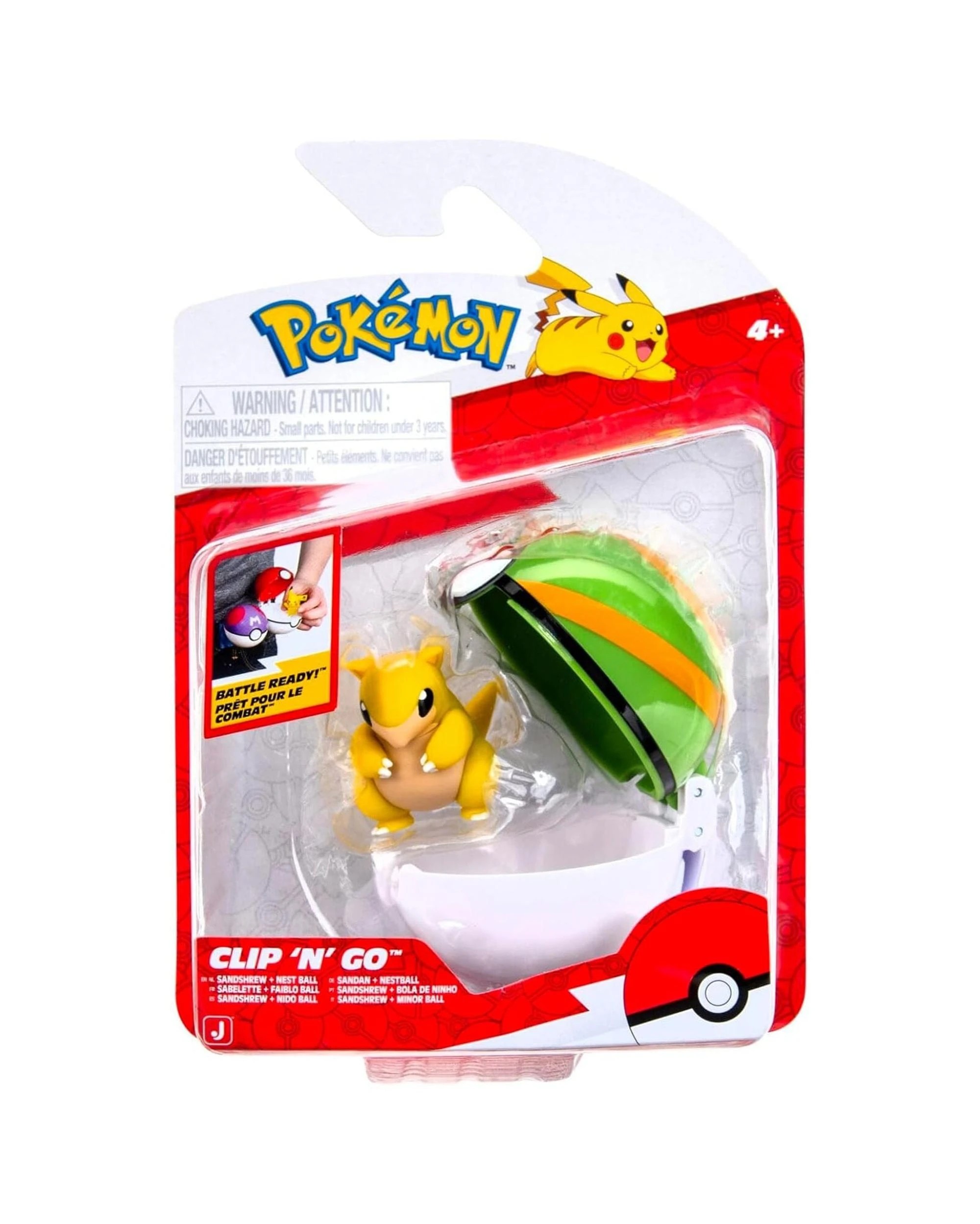 1 Pokemon Clip 'N' Go Sandshrew + Nest Ball, 1 of 5