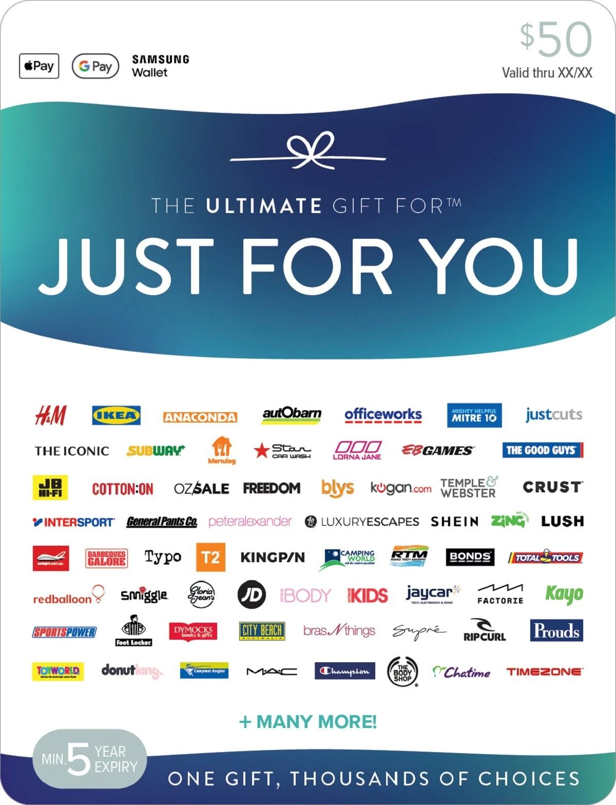 1 The Ultimate Gift For Just For You $50 Gift Card