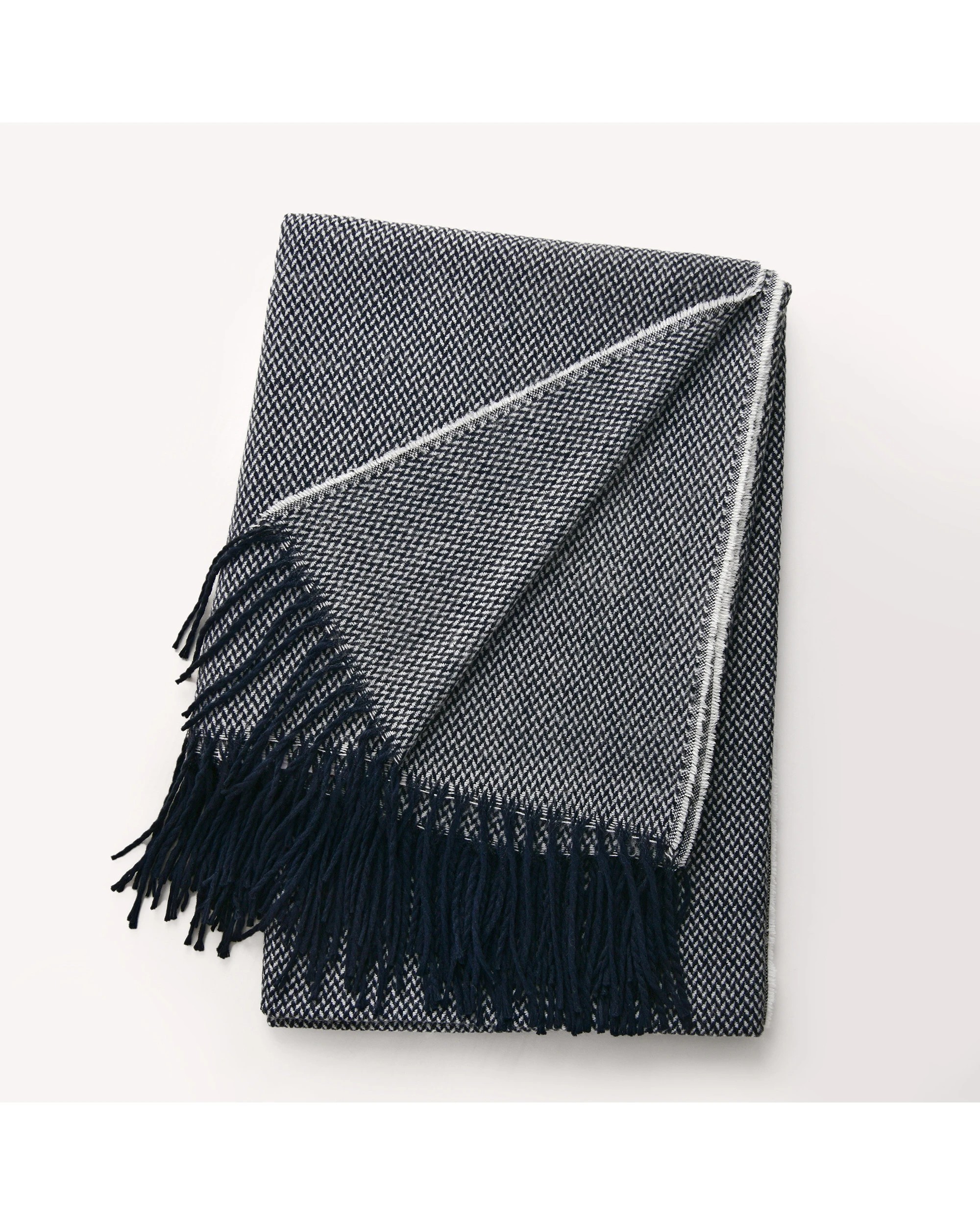 1 Cadence & Co. Huxley Herringbone Throw 130x180cm - Midnight, 1 of 4