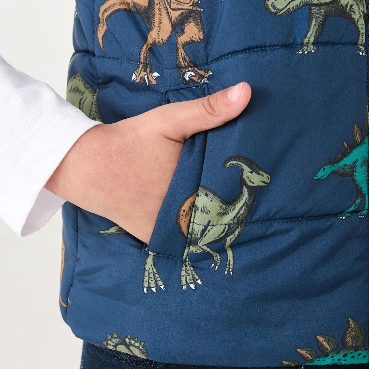 6 Printed Puffer Vest Blu Dinos, 6 of 10