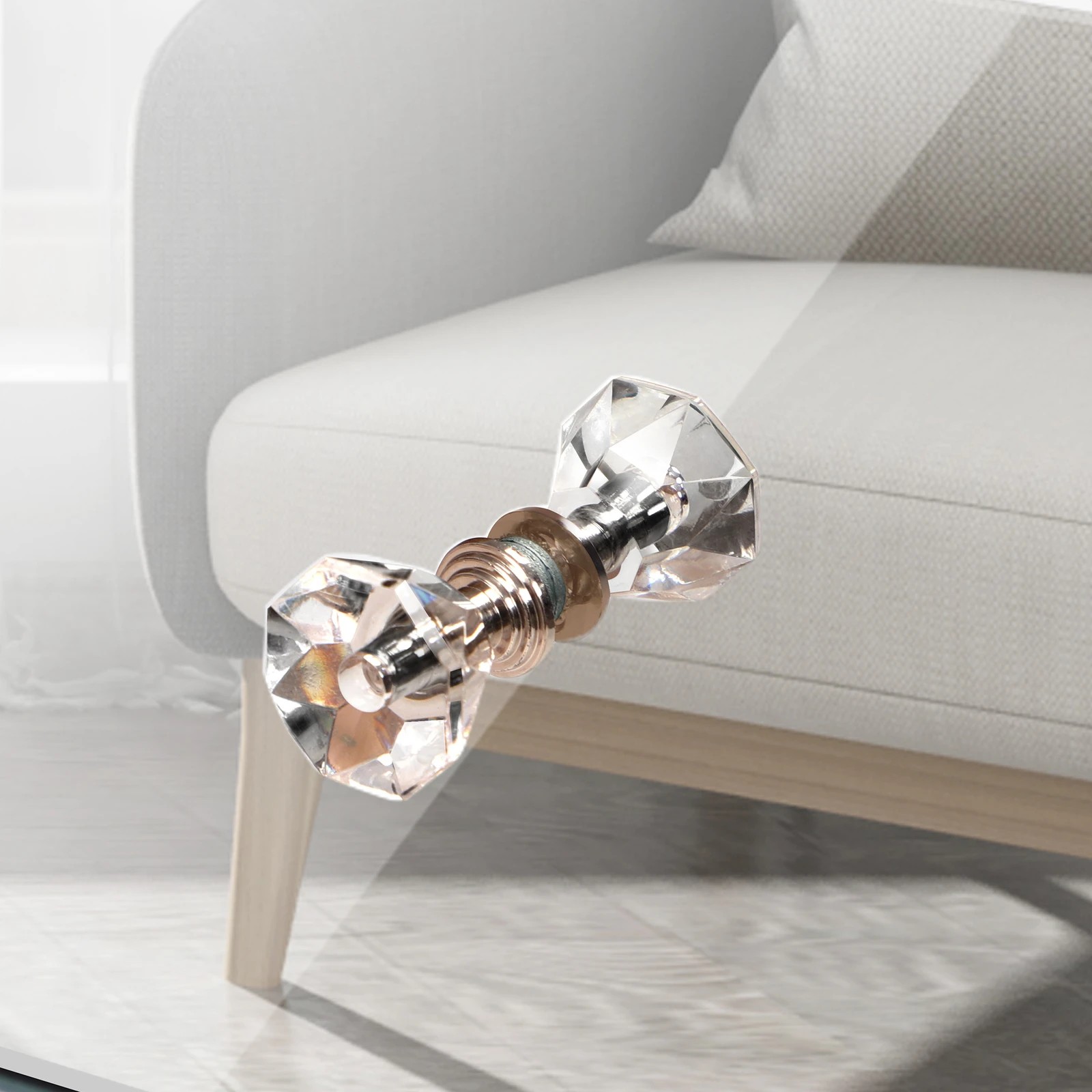 9 Alfordson 2x Mirrored Bedside Table 3 Drawers - Silver, 9 of 10