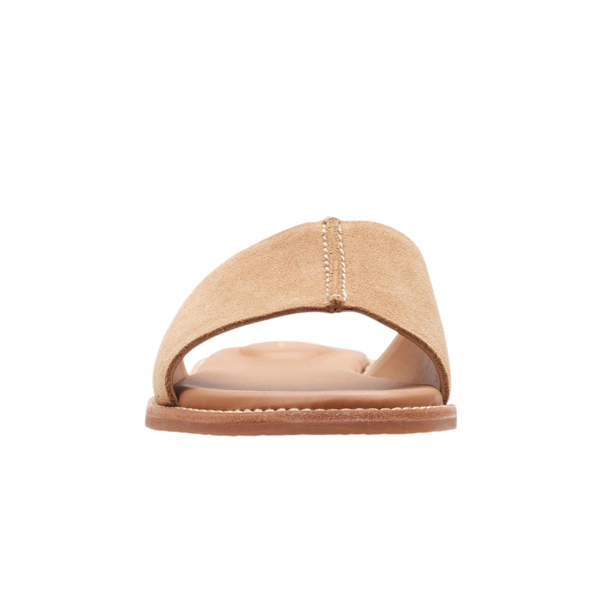 5 Clarks Womens Karsea Mule Slides Light Suede Sandals Slip On Shoes TAN, 5 of 7