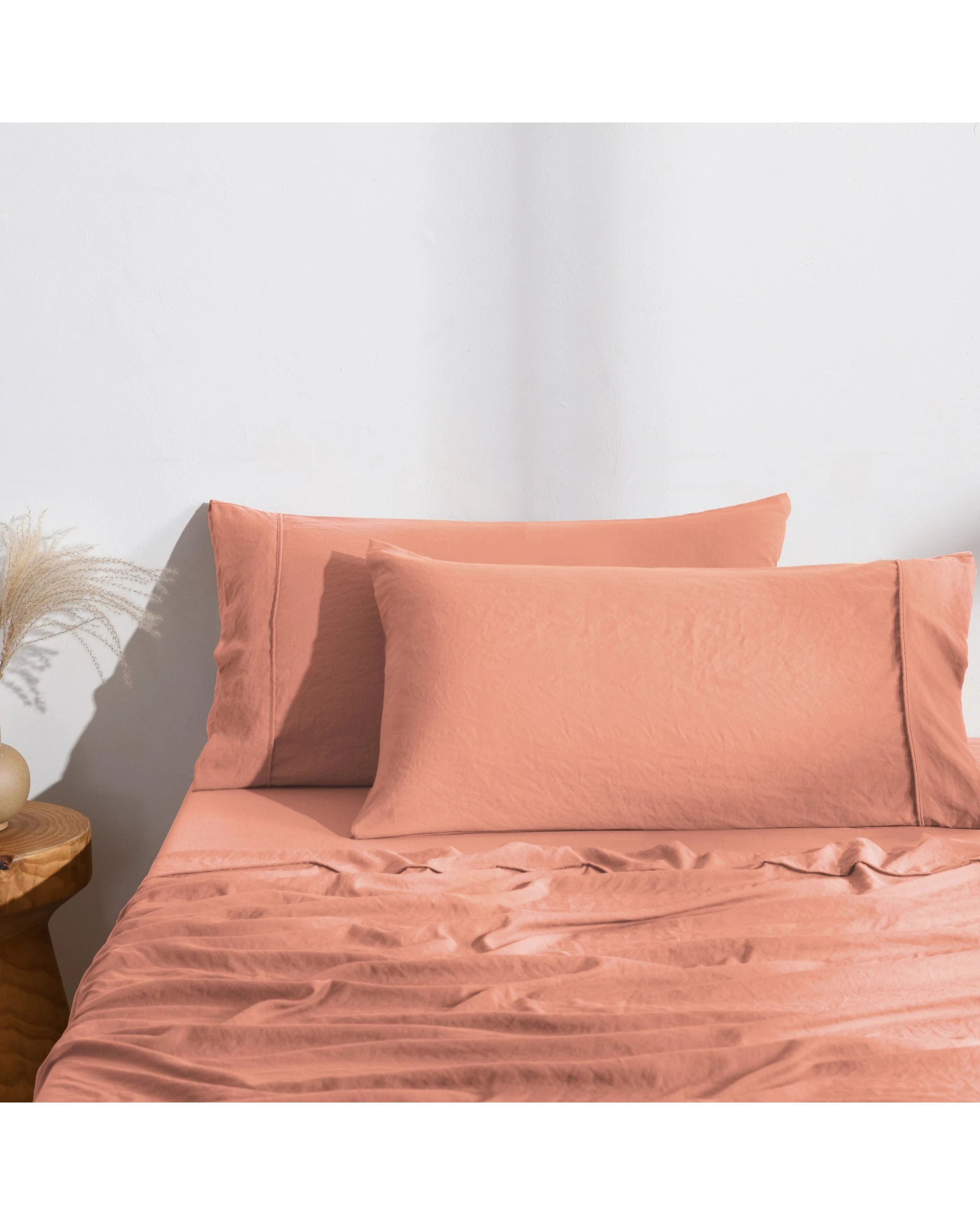 1 Dreamaker Superfine Washed Microfibre King Pillowcase Twin Pack - Pink Clay, 1 of 6