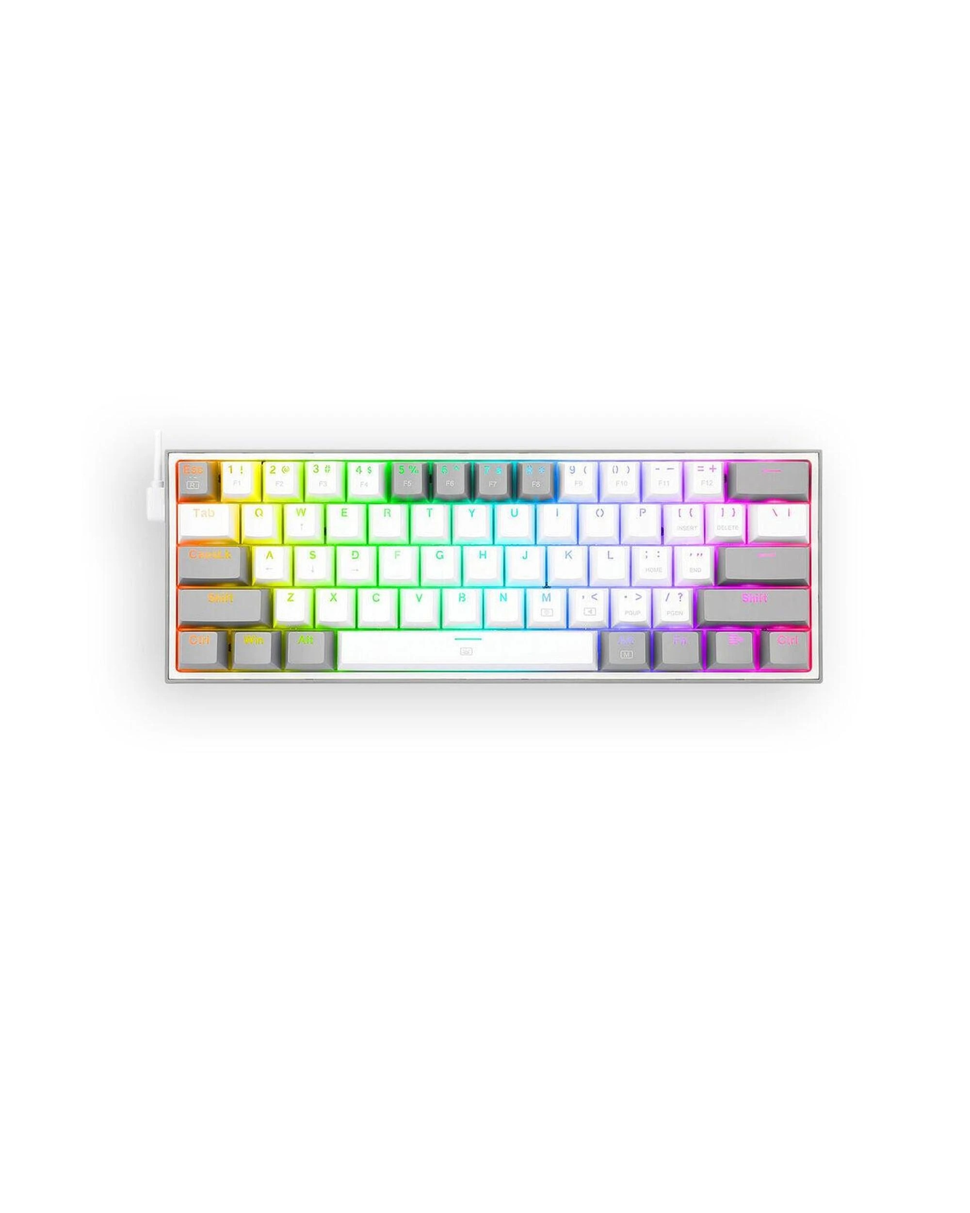 1 Redragon K617RGB Fizz WhiteGrey 60% Wired Mechanical Keyboard, 1 of 10