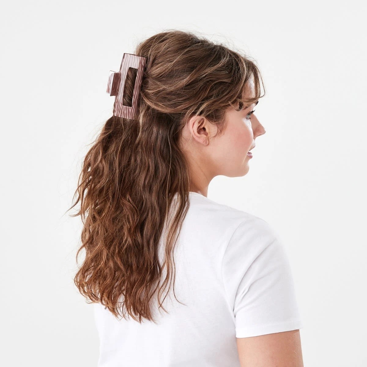 3 Rectangle Claw Hair Clip - Zebra, 3 of 4