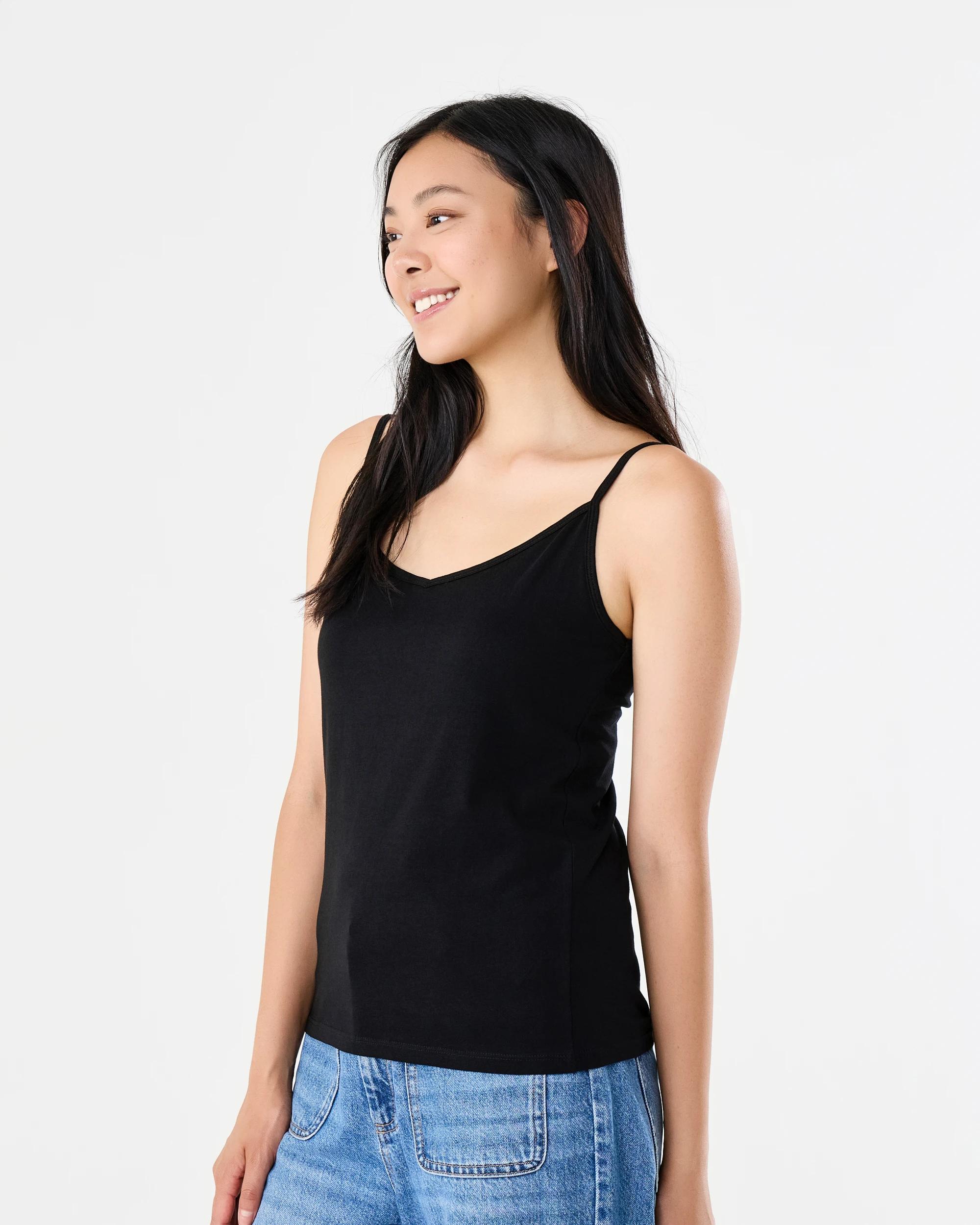 2 Sleeveless Basic Camisole Black, 2 of 6
