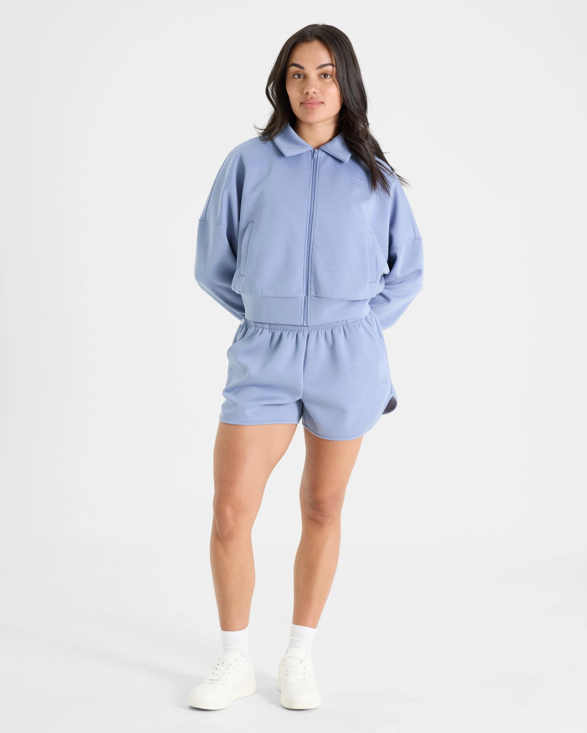 6 Lonsdale London Active Boxy Zip Thru Jacket STORM BLUE, 6 of 6