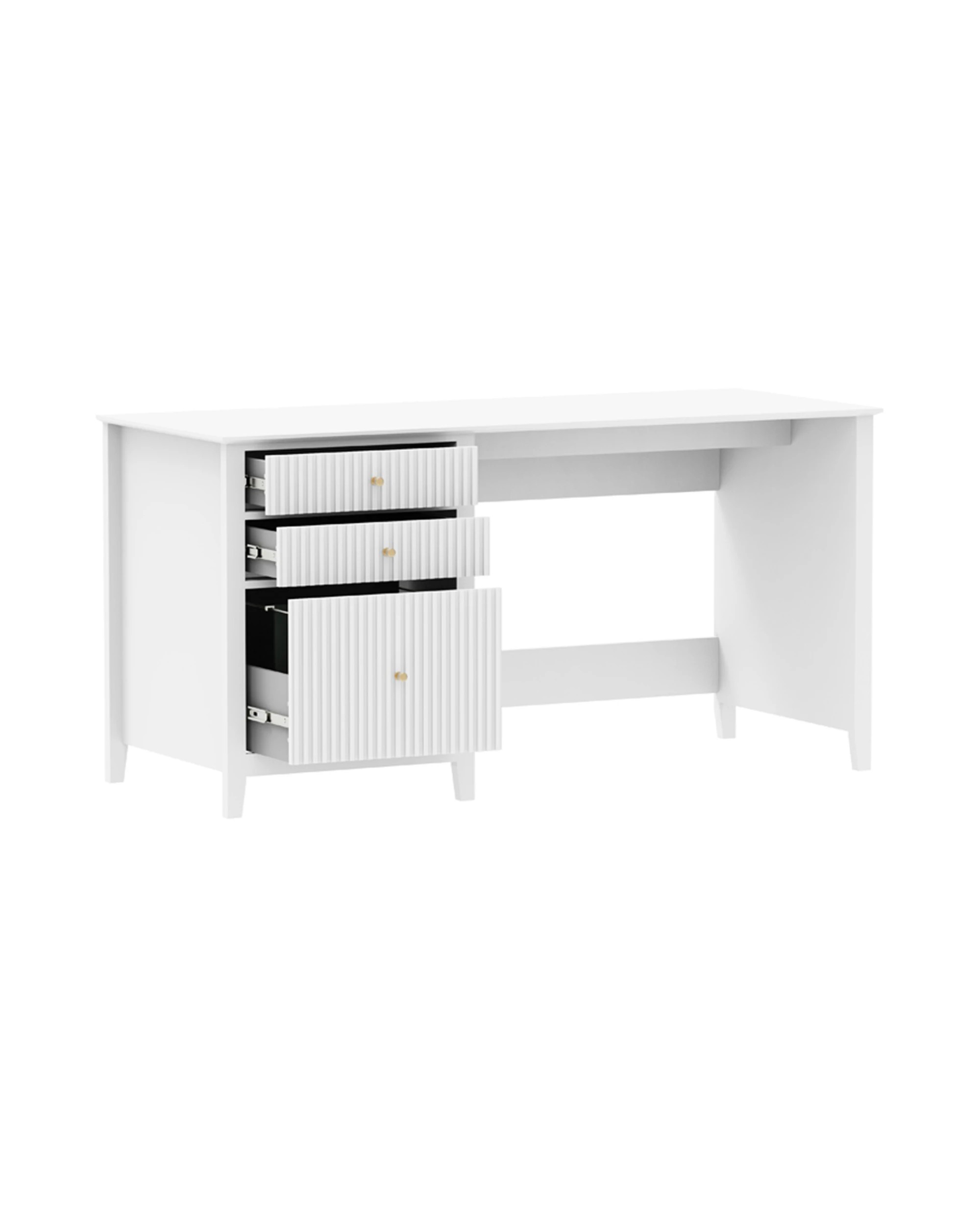 6 Alpine Bay Zara Fluted Vanity Desk 150cm - White, 6 of 7