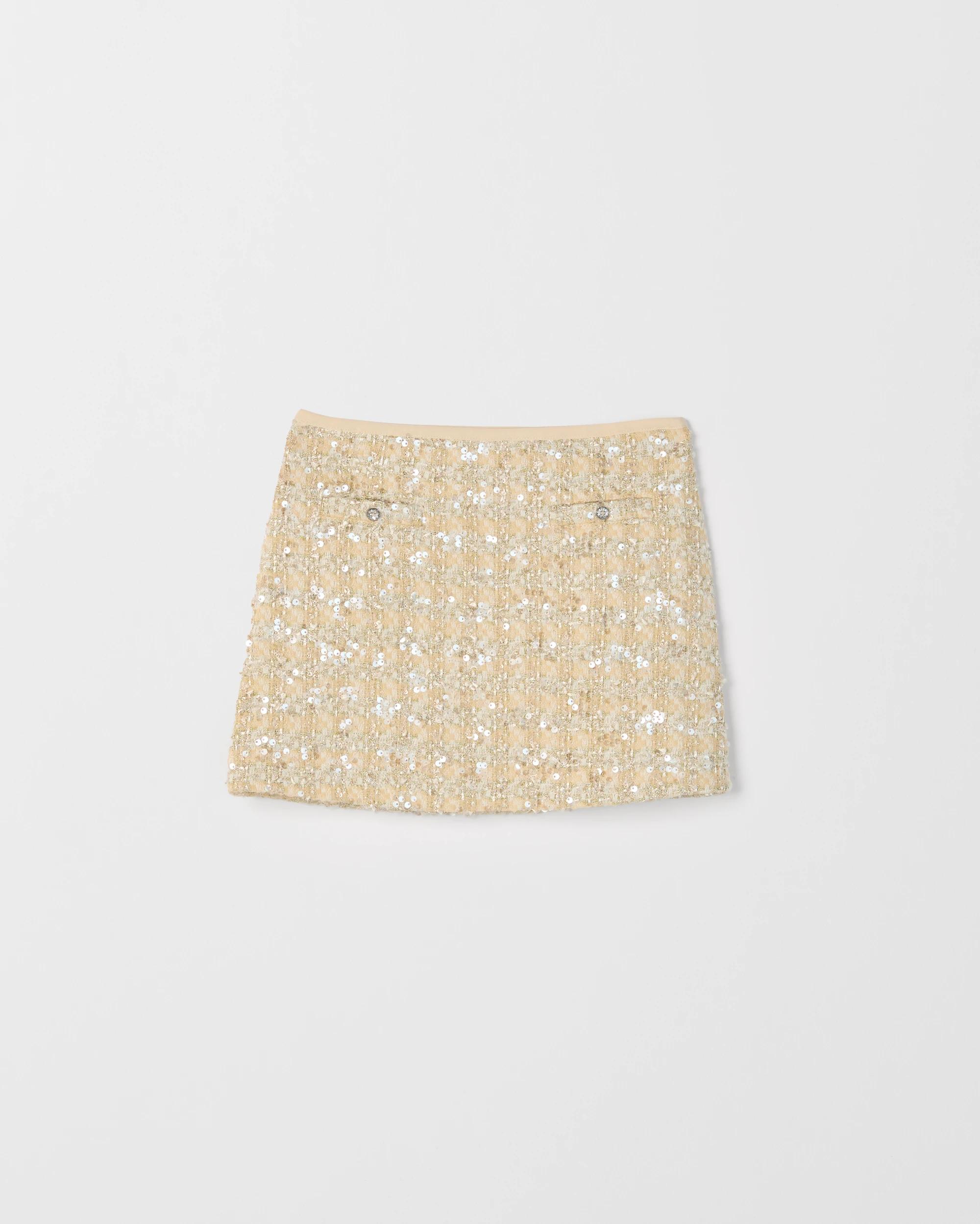 1 Target Kids Sequin Tweed Skirt CREAM, 1 of 1