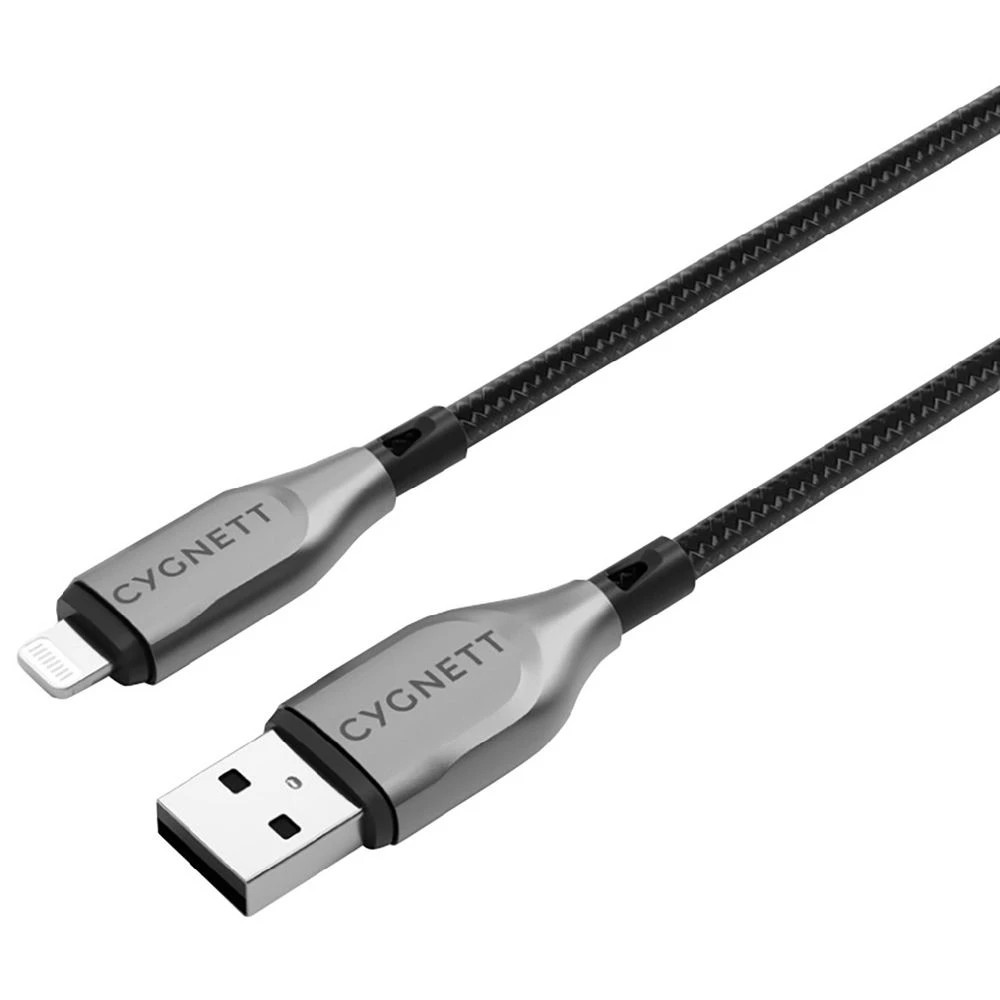 1 Cygnett Armoured Lightning to USB-A Cable 50cm Black, 1 of 3