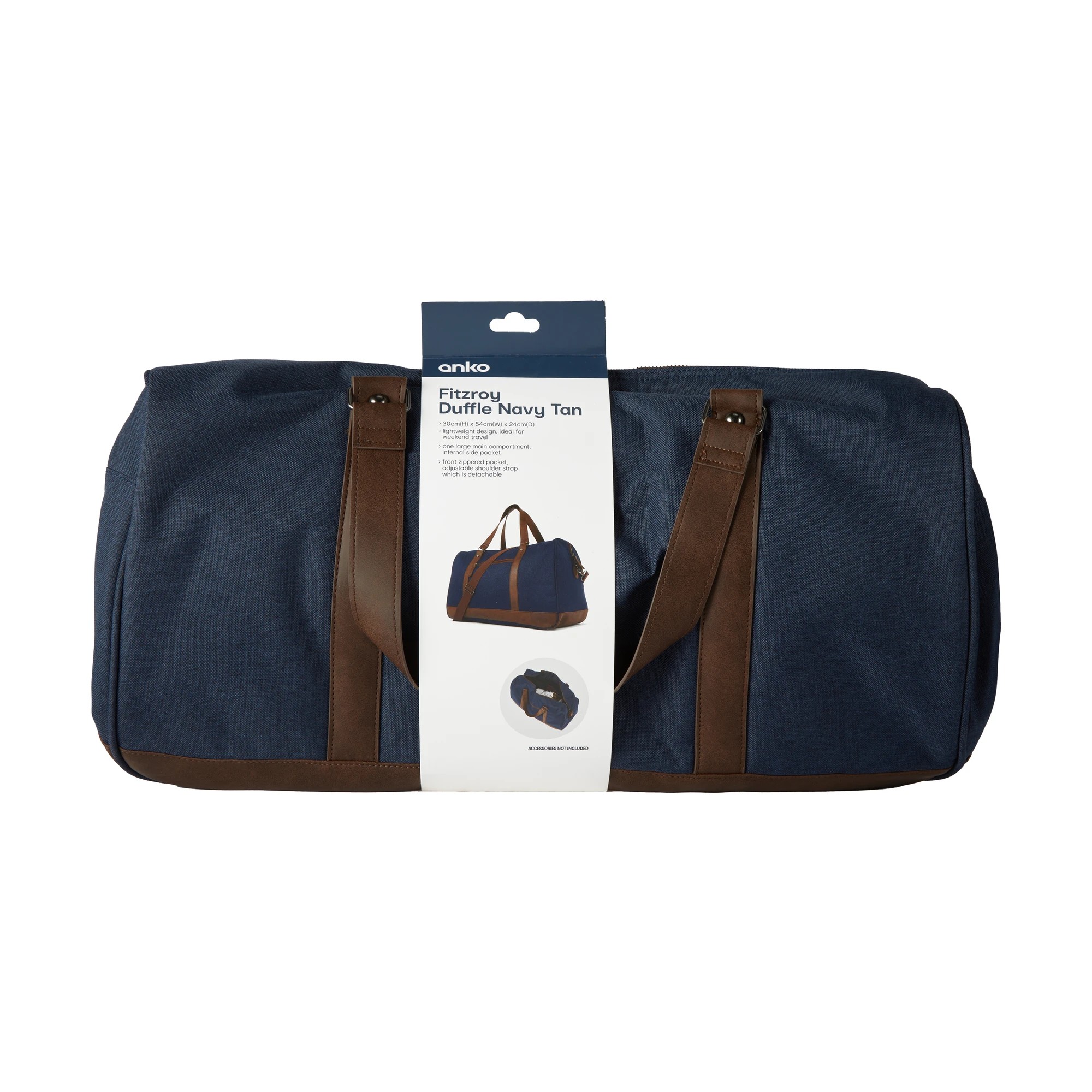 8 Fitzroy Duffle Navy Tan, 8 of 8