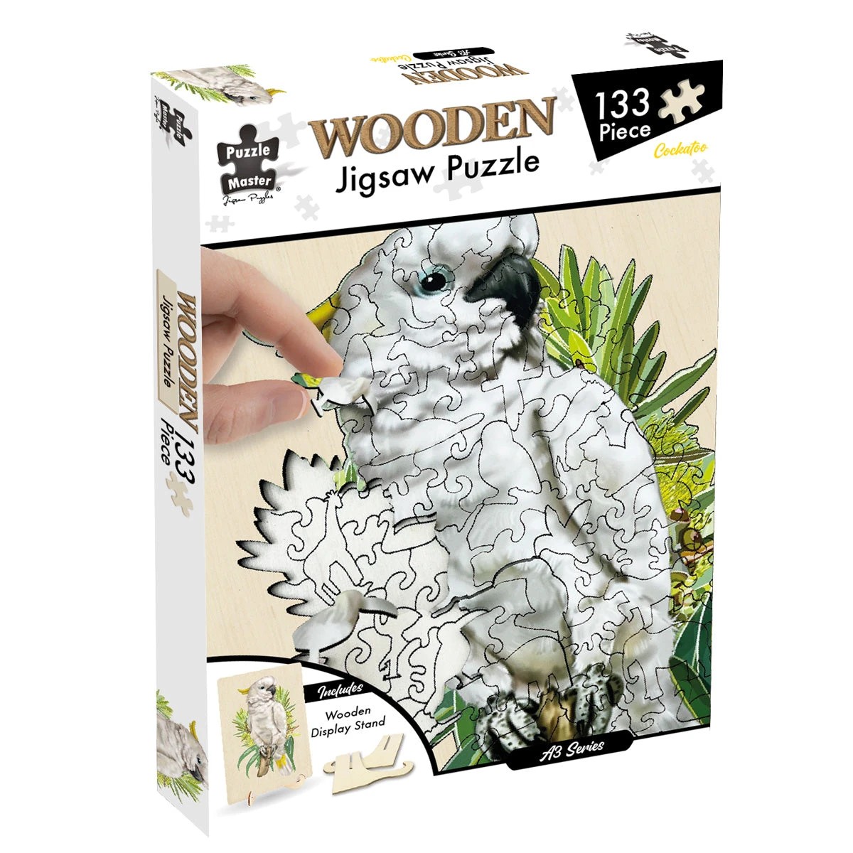 1 Puzzle Master 133 Piece Wooden Jigsaw Puzzle, Cockatoo (a3 Series), 1 of 4