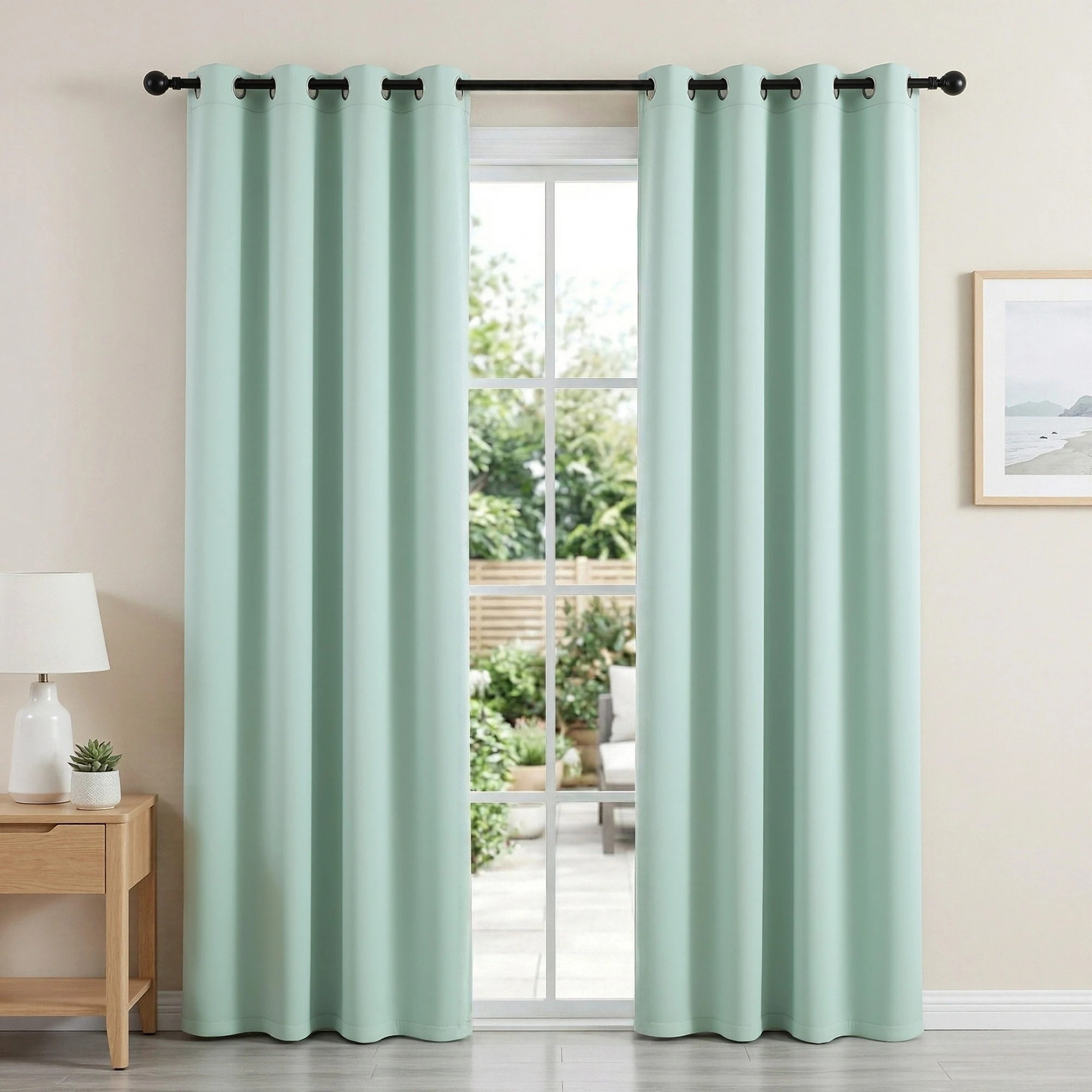 4 Artiss Blockout Curtains 2X 132x213cm Thermal Insulated Eyelet Drapes - Green, 4 of 4