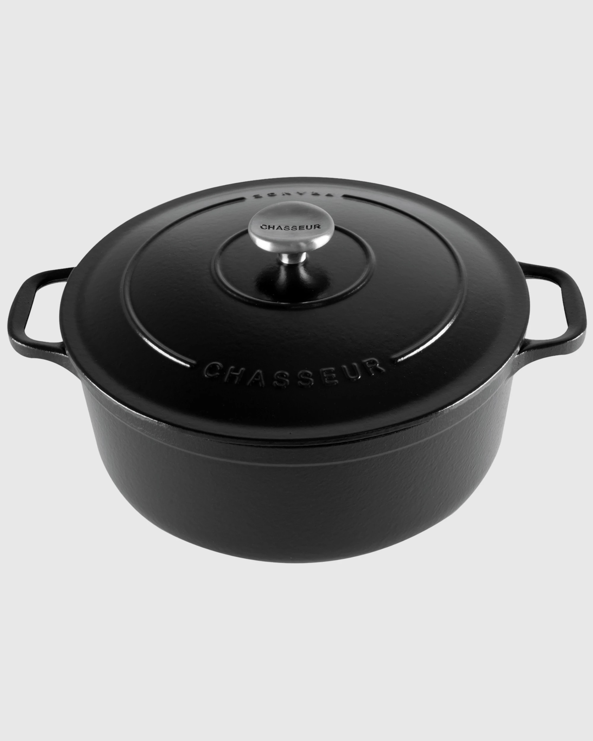 3 Chasseur 28cm Round French Oven - Black, 3 of 4