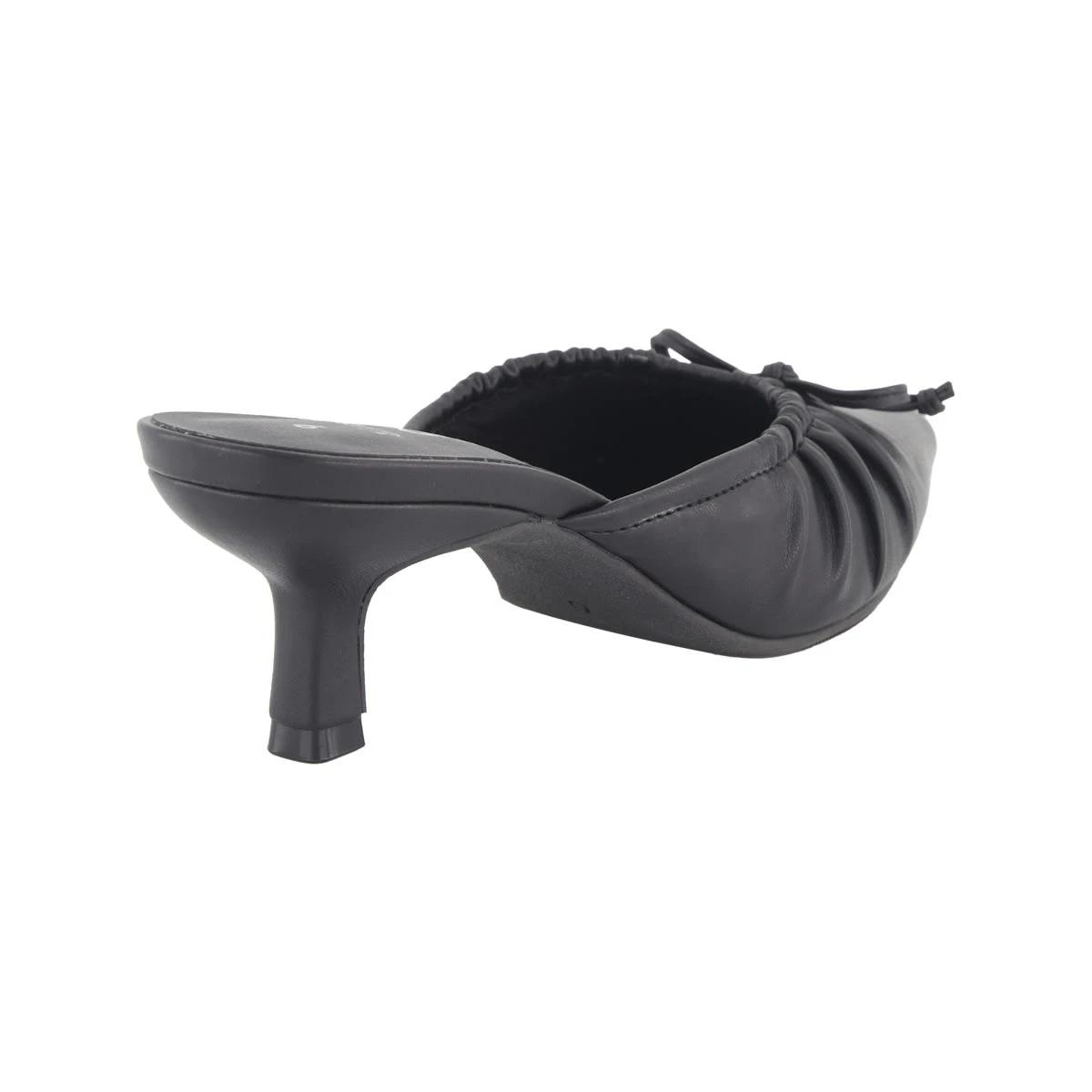 4 Ruched Kitten Heel Mules Black, 4 of 5