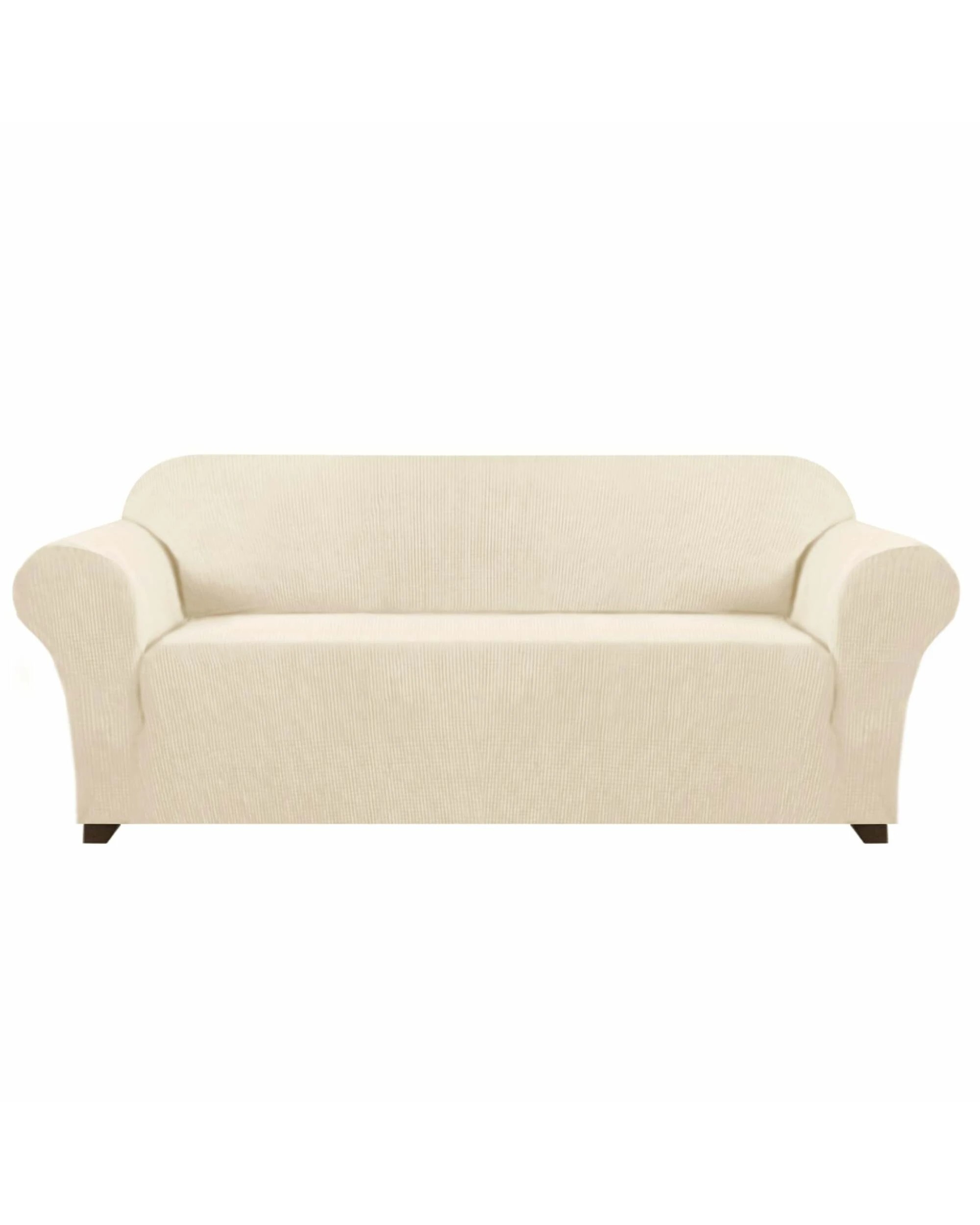 1 Smarcute 4 Seater High Stretch Jacquqard Textured Sofa Cover - Natural, 1 of 5