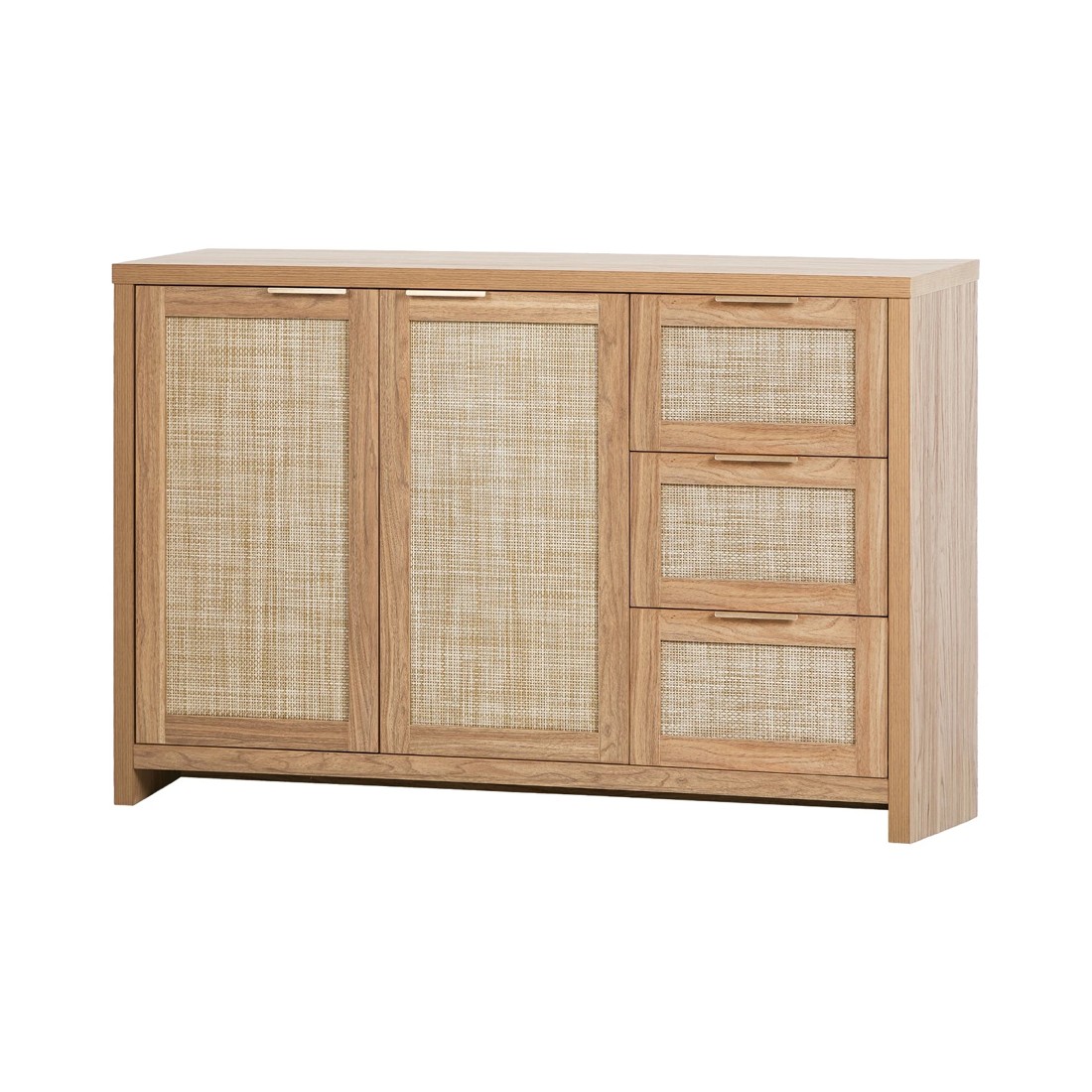 8 Oikiture Rattan Buffet Sideboard Storage Cabinet 3 Drawers - Natural, 8 of 10