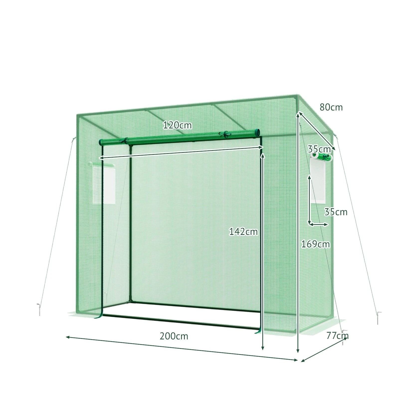 4 Costway Outdoor Portable Mini Greenhouse Garden Shed w/PE Cover Planter Box - Green, 4 of 4
