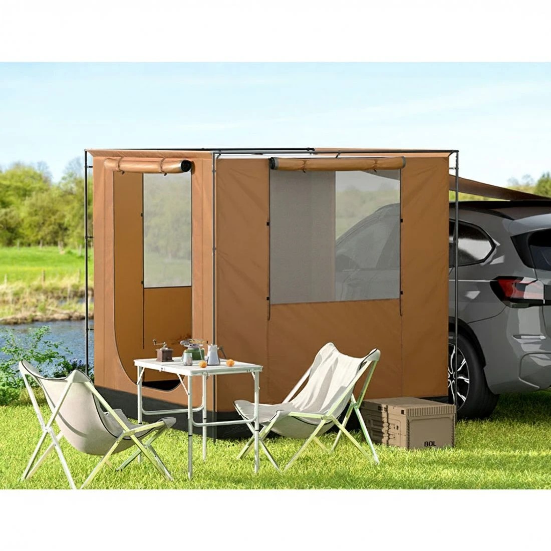 4 Weisshorn Camping Tent SUV Car Side Awning 2x2m Canopy Outdoor Portable 4WD - Multi, 4 of 6