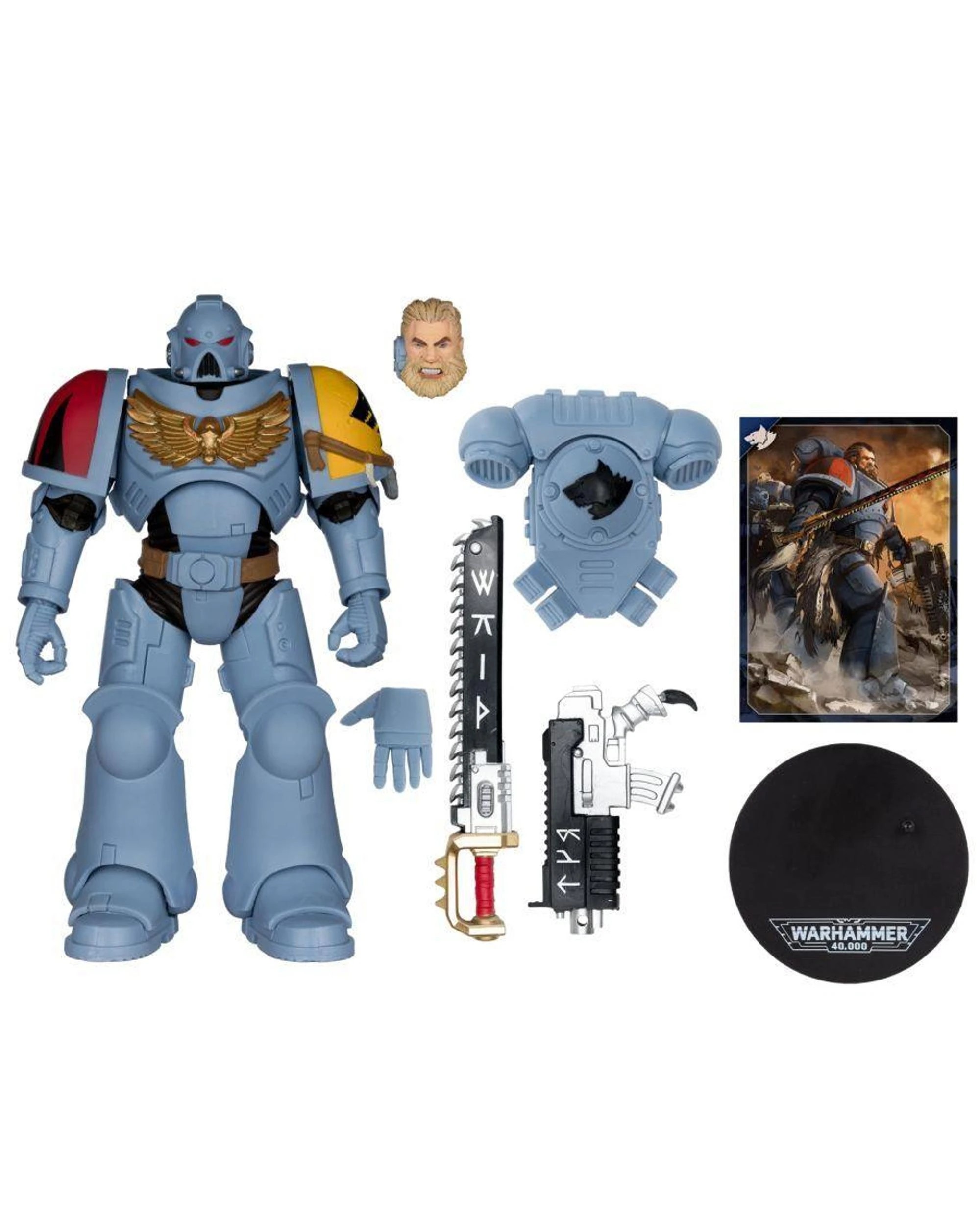 6 McFarlane Warhammer 40,000 Space Wolves Grey Hunter 7 inch Action Figure, 6 of 8
