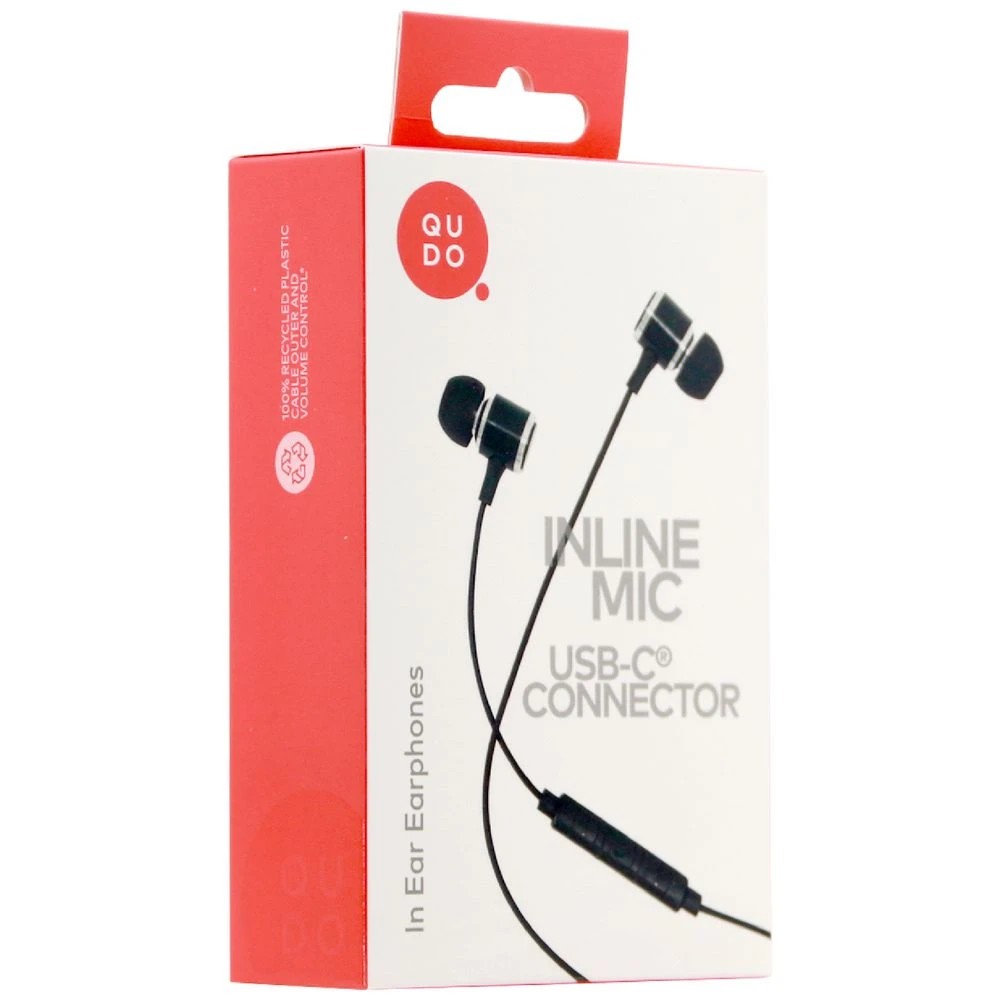 4 Qudo USB-C Earphones Black, 4 of 5