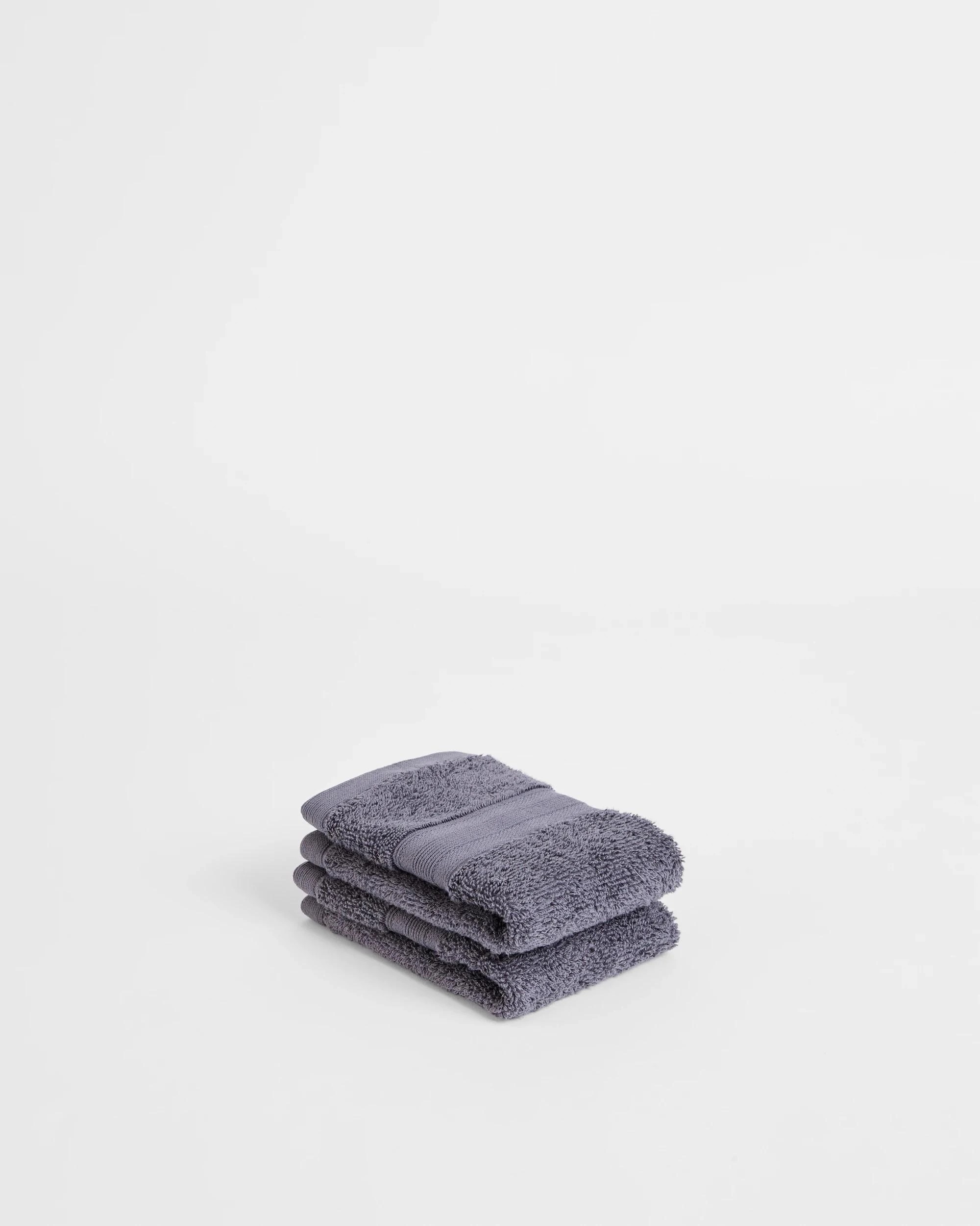 1 Grandeur Australian Cotton Face Washers 2 Pack - Grey, 1 of 4