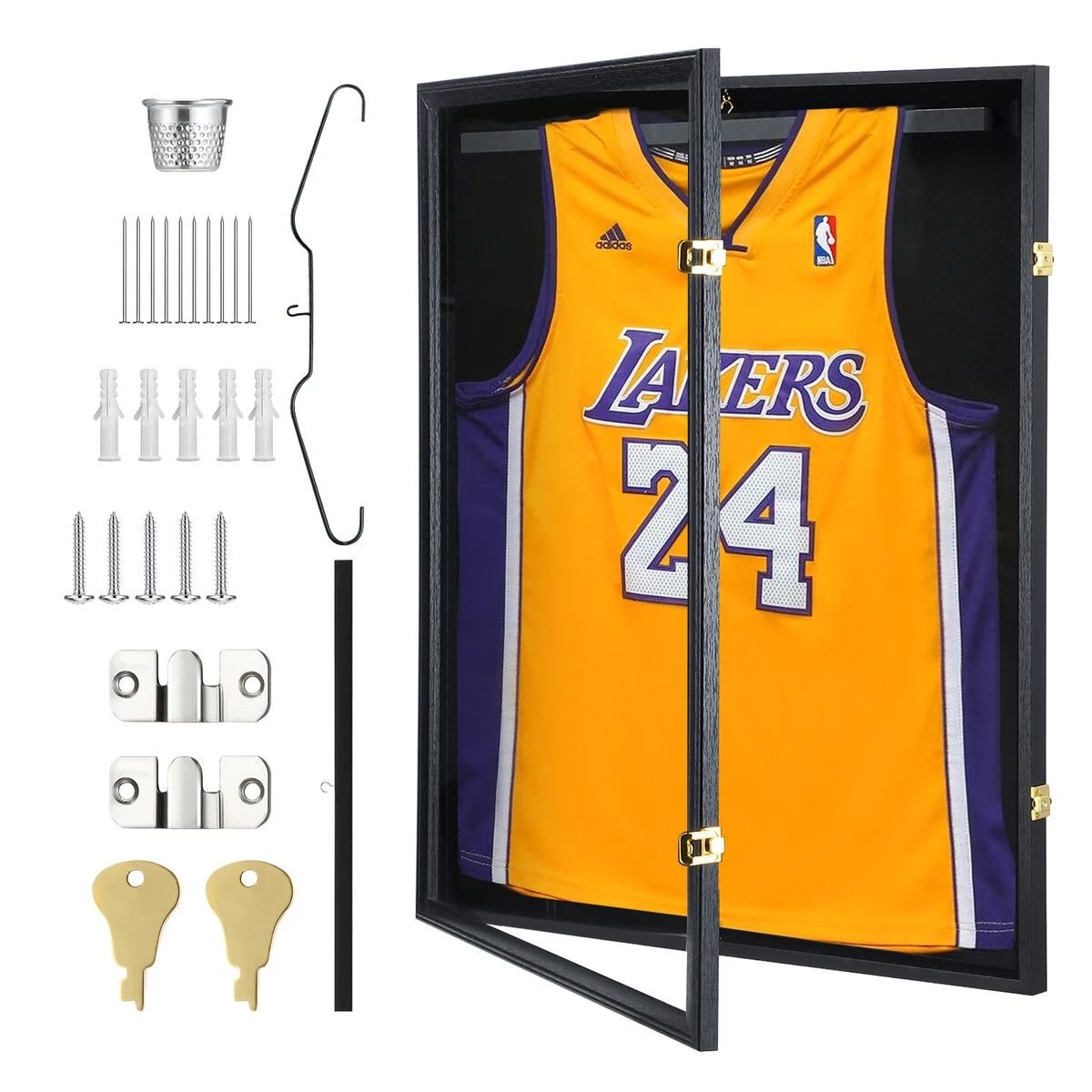 7 AUSWAY Jersey Shadow Box Frame Sports Memorabilia Display Case Wall Mounting, 7 of 7