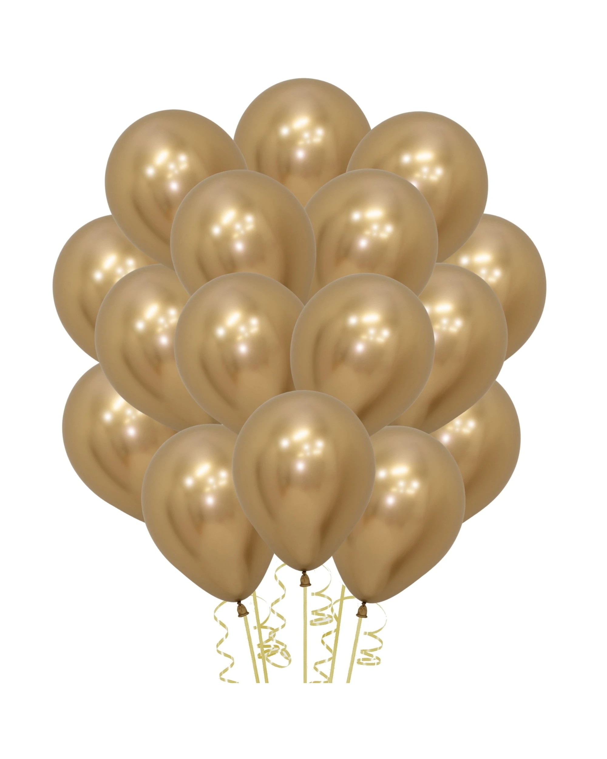 1 Amscan Latex Small 12cm Balloons Pack of 50 - Reflex Gold - Gold, 1 of 2