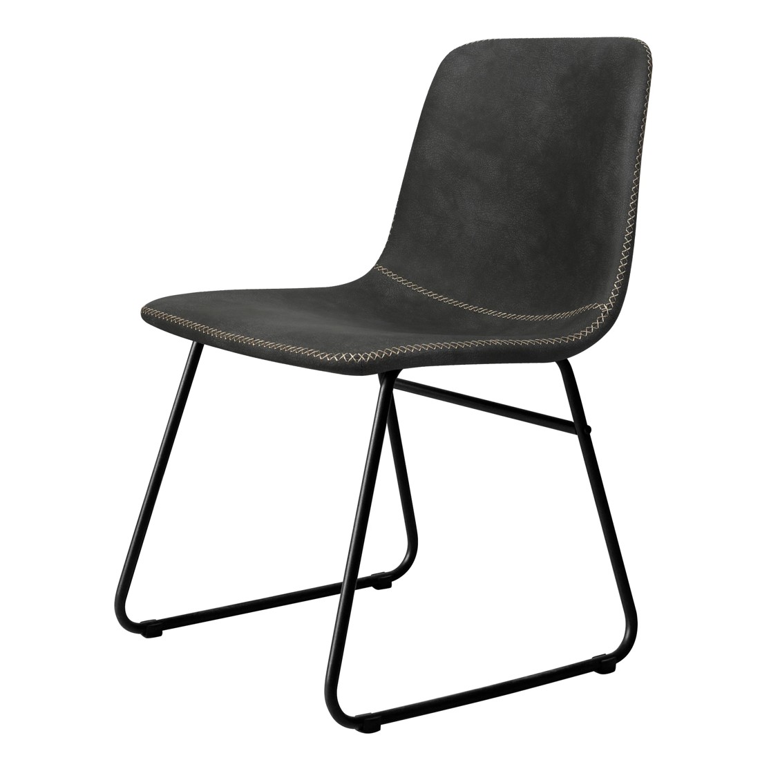 1 Levede Set Of 2 Dining Chairs - Black, 1 of 3
