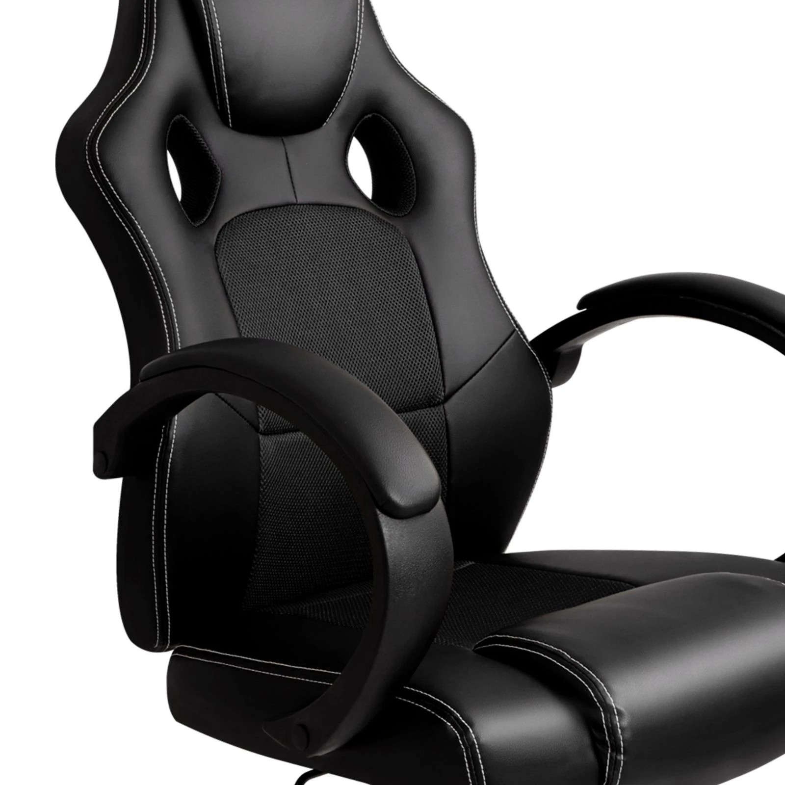 6 Alfordson Gaming Office Chair Racing Executive Computer PU Leather Mesh Seat - Black, 6 of 10
