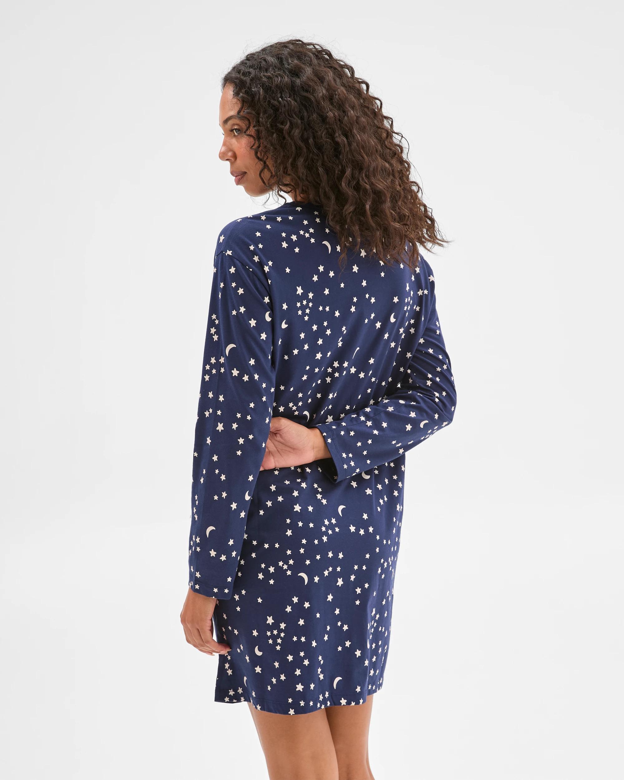 4 Target Woman Australian Cotton Long Sleeve T-Shirt Nightie MOON & STARS, 4 of 6