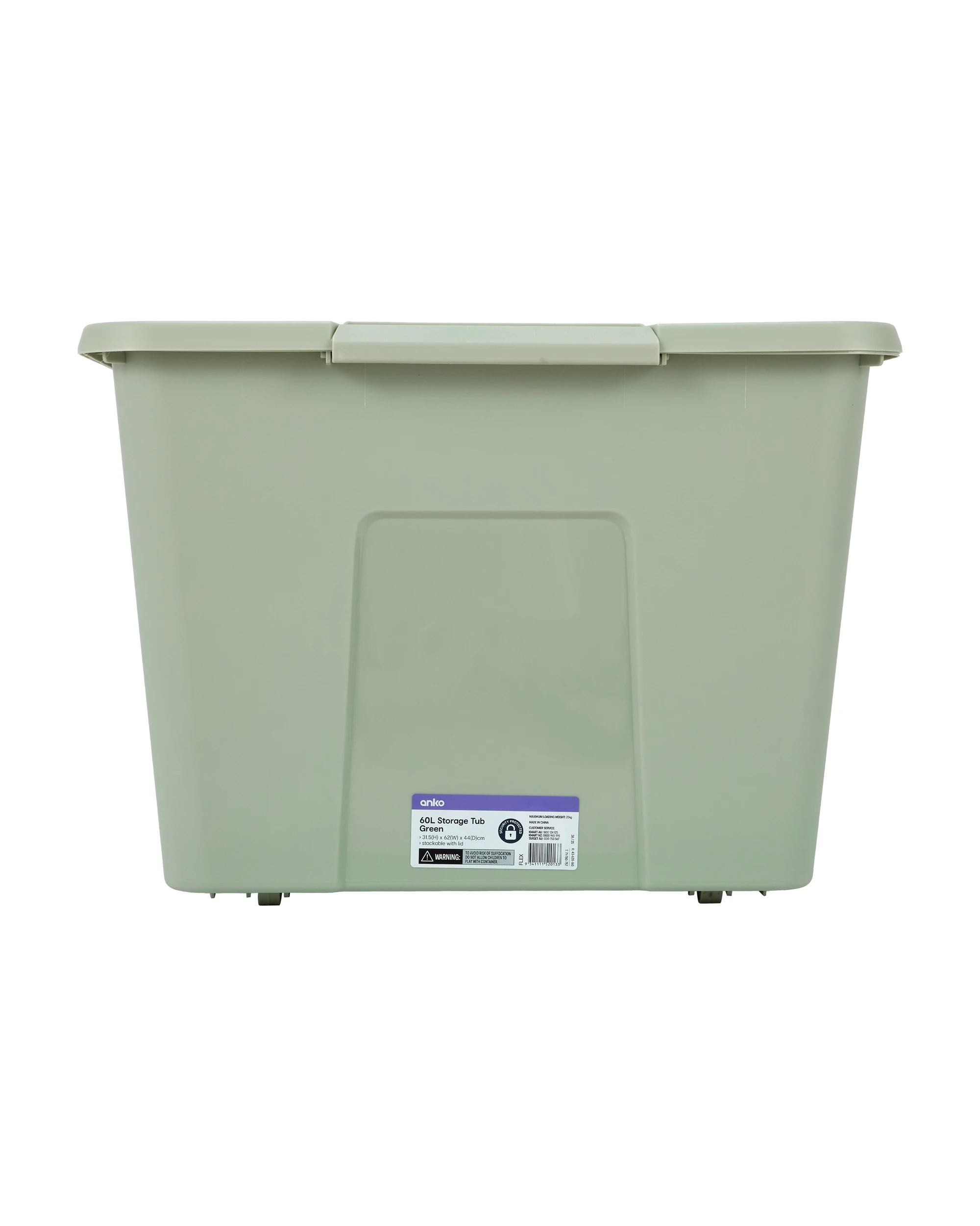 6 60L Storage Tub on Wheels - Green, 6 of 6