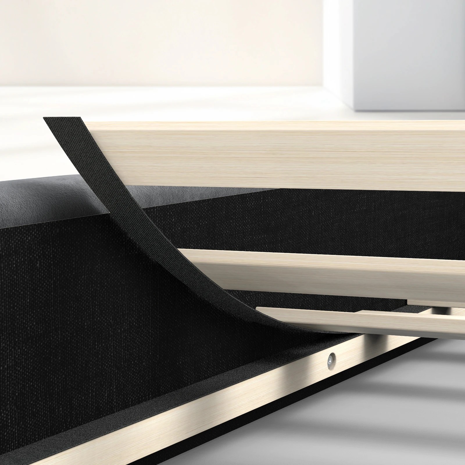 8 Alfordson Bed Frame King Size Tufted Headboard Foundation Velvet Talmon - Grey, 8 of 10