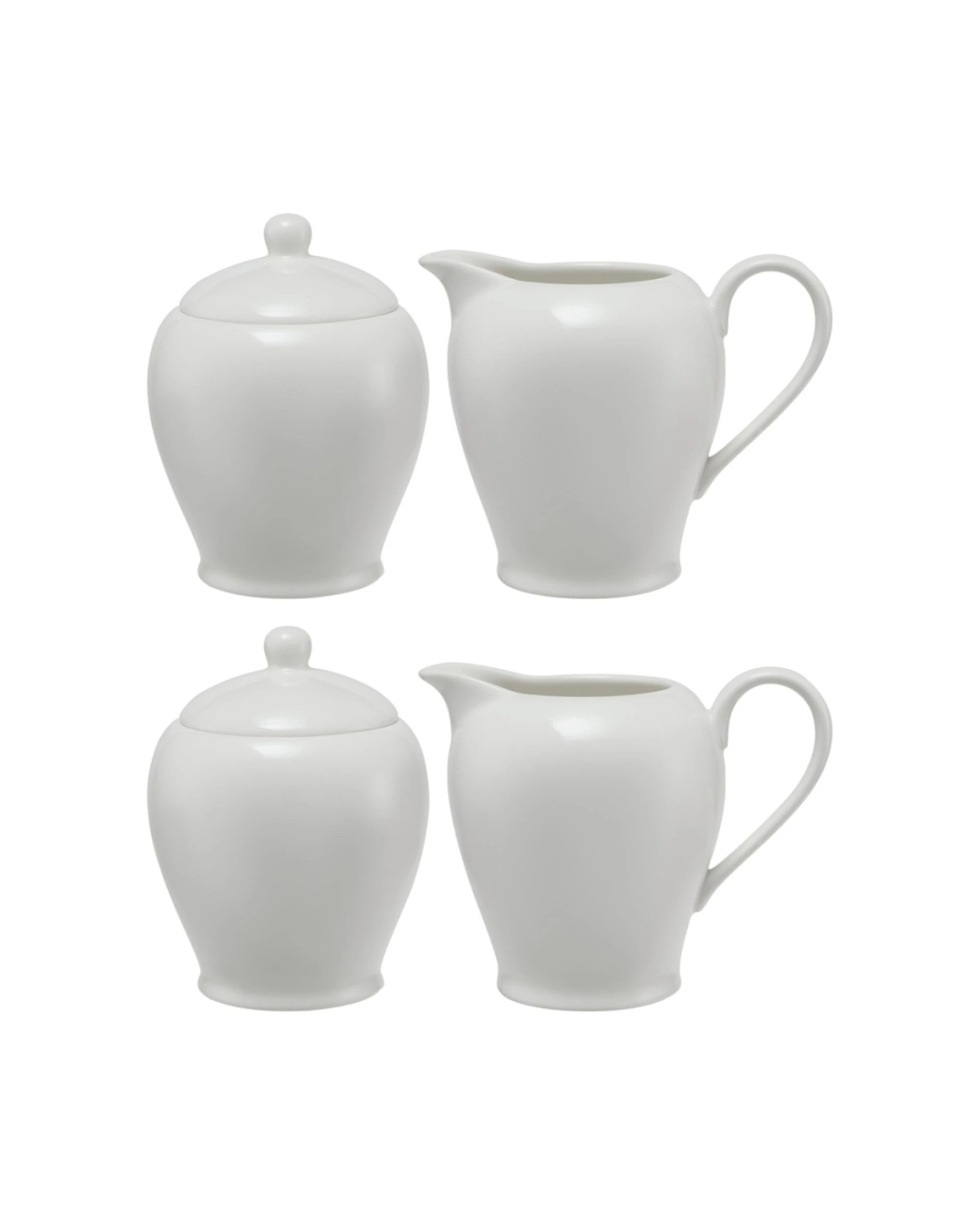 1 Maxwell & Williams 2x Basics Porcelain Sugar & Creamer Set - White, 1 of 4