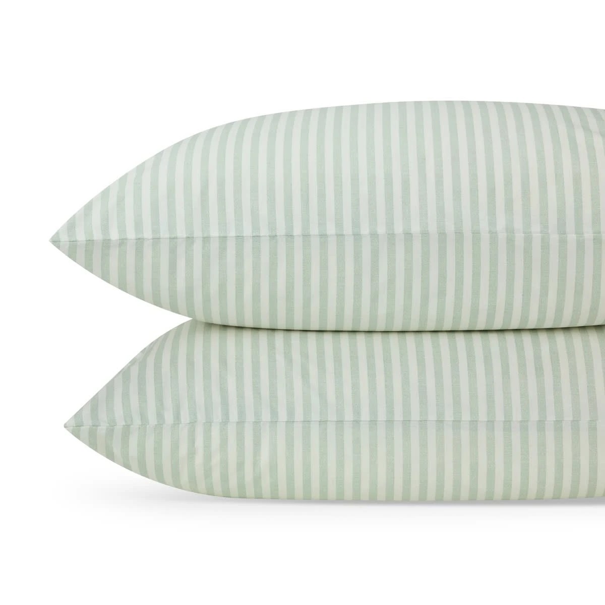 2 225 Thread Count Stripe Cotton Sheet Set - Double Bed, Sage, 2 of 6