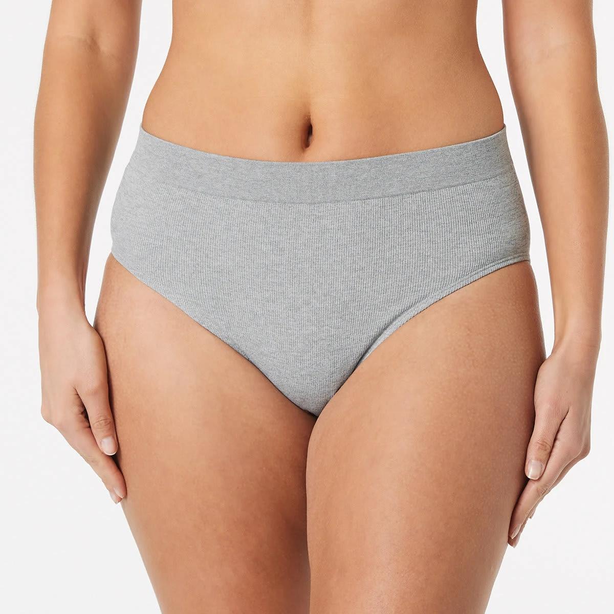 4 3 Pack Rib Seamfree Full Briefs BLACK, GREY MARLE, BLACK, 4 of 7