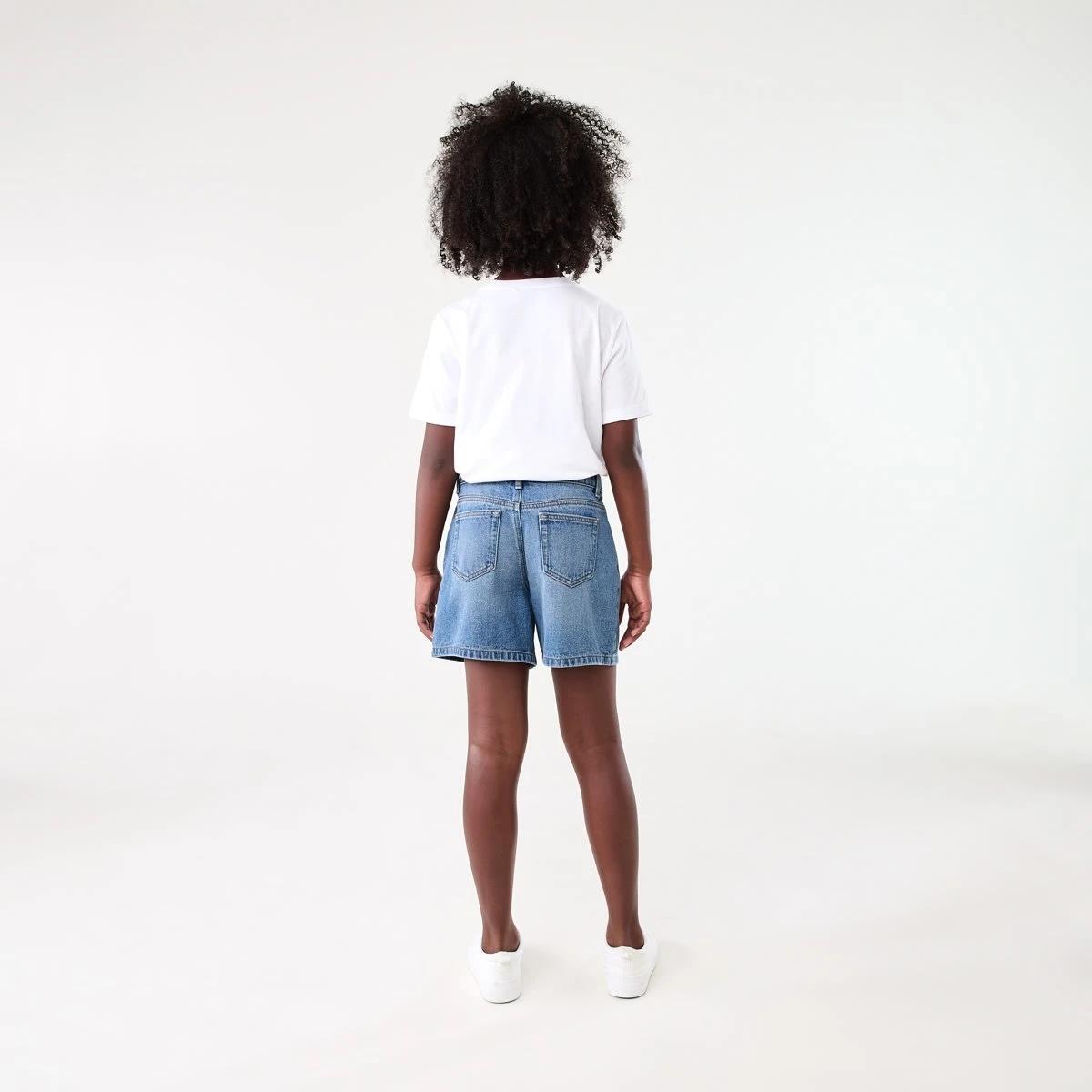 6 Relaxed Denim Shorts with Embellishment TABLE MID WASH, 6 of 6