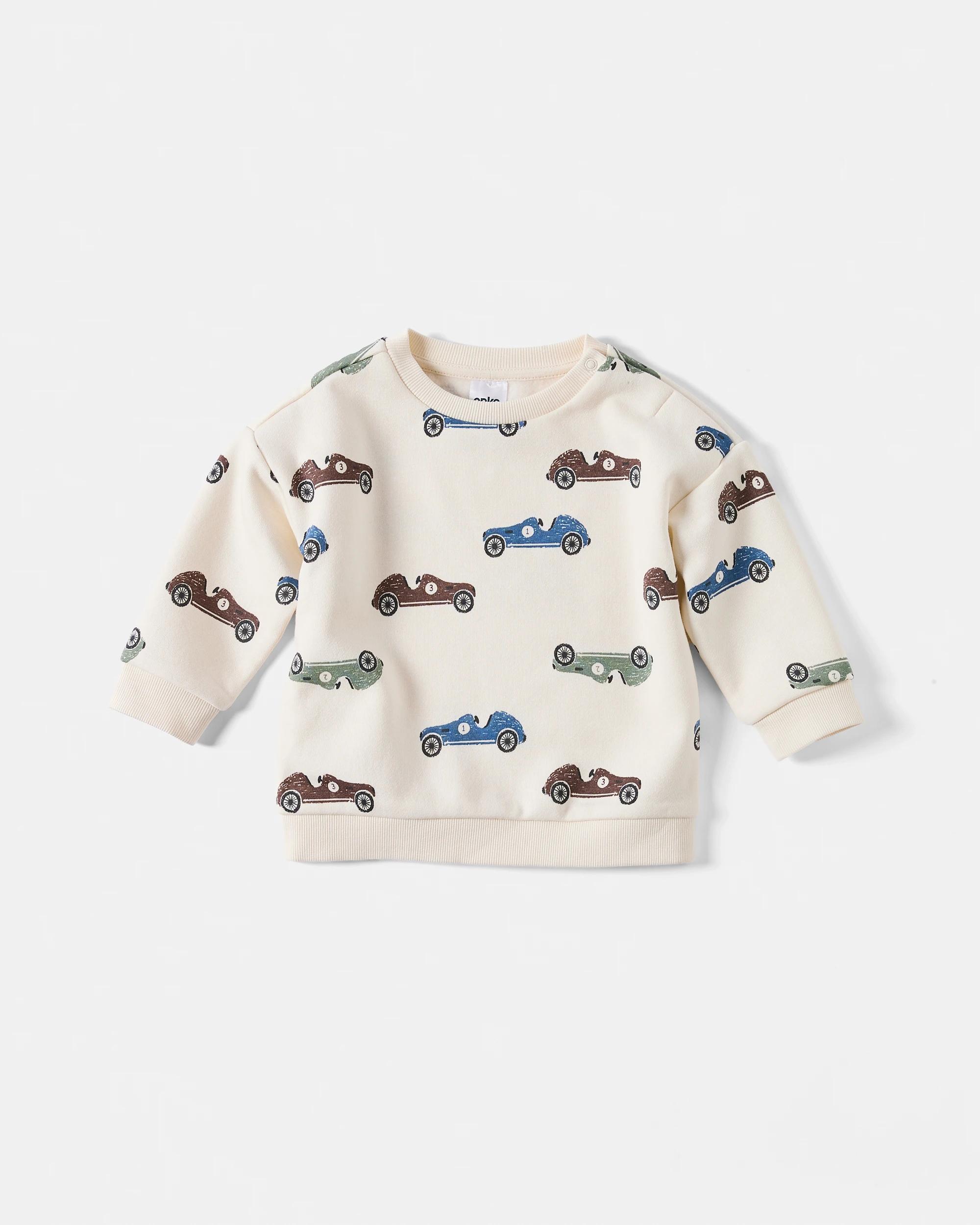 1 Drop Shoulder Sweatshirt Crem Car, 1 of 3
