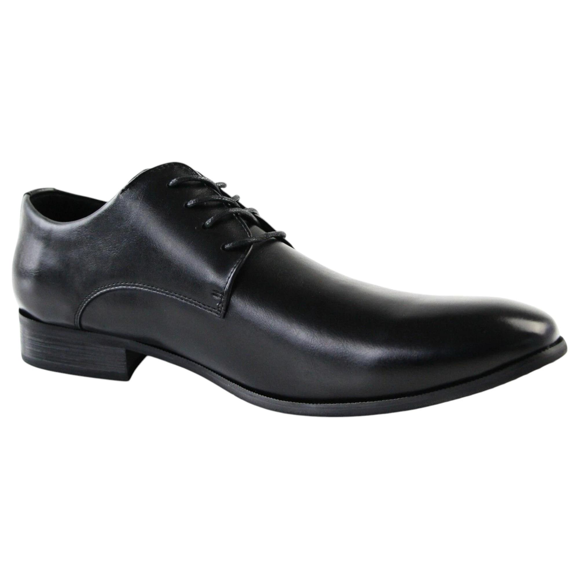 3 Zasel Bobby Lace Up Dress Work Men Synthetic Leather Shoes BLACK, 3 of 4